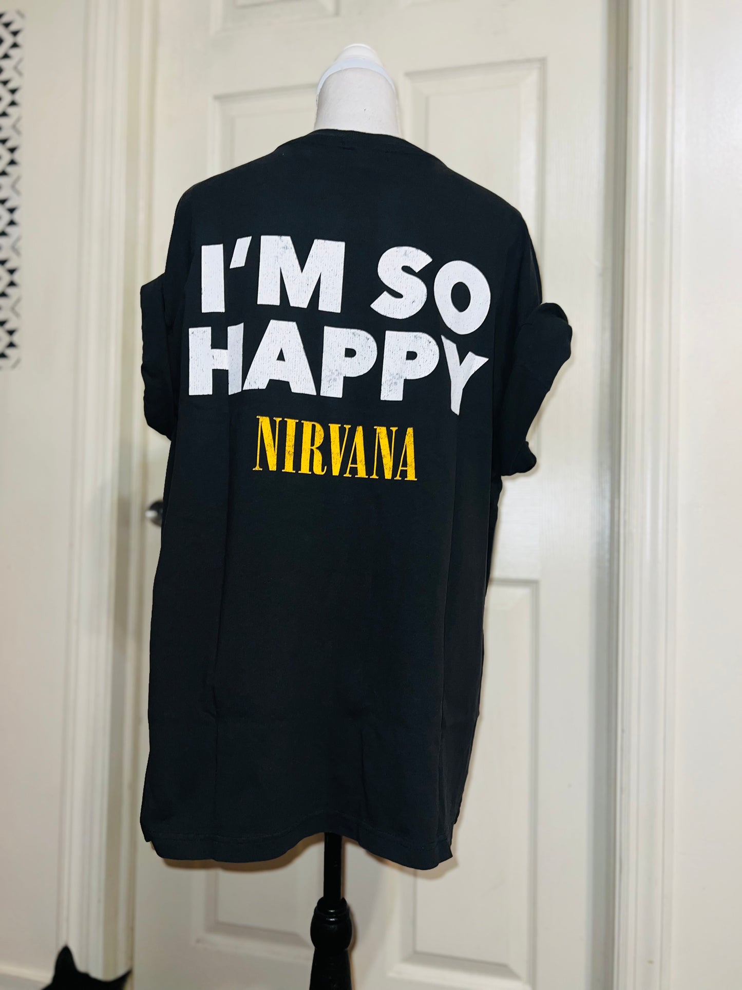 Nirvana Double Sided Oversized Distressed Tee