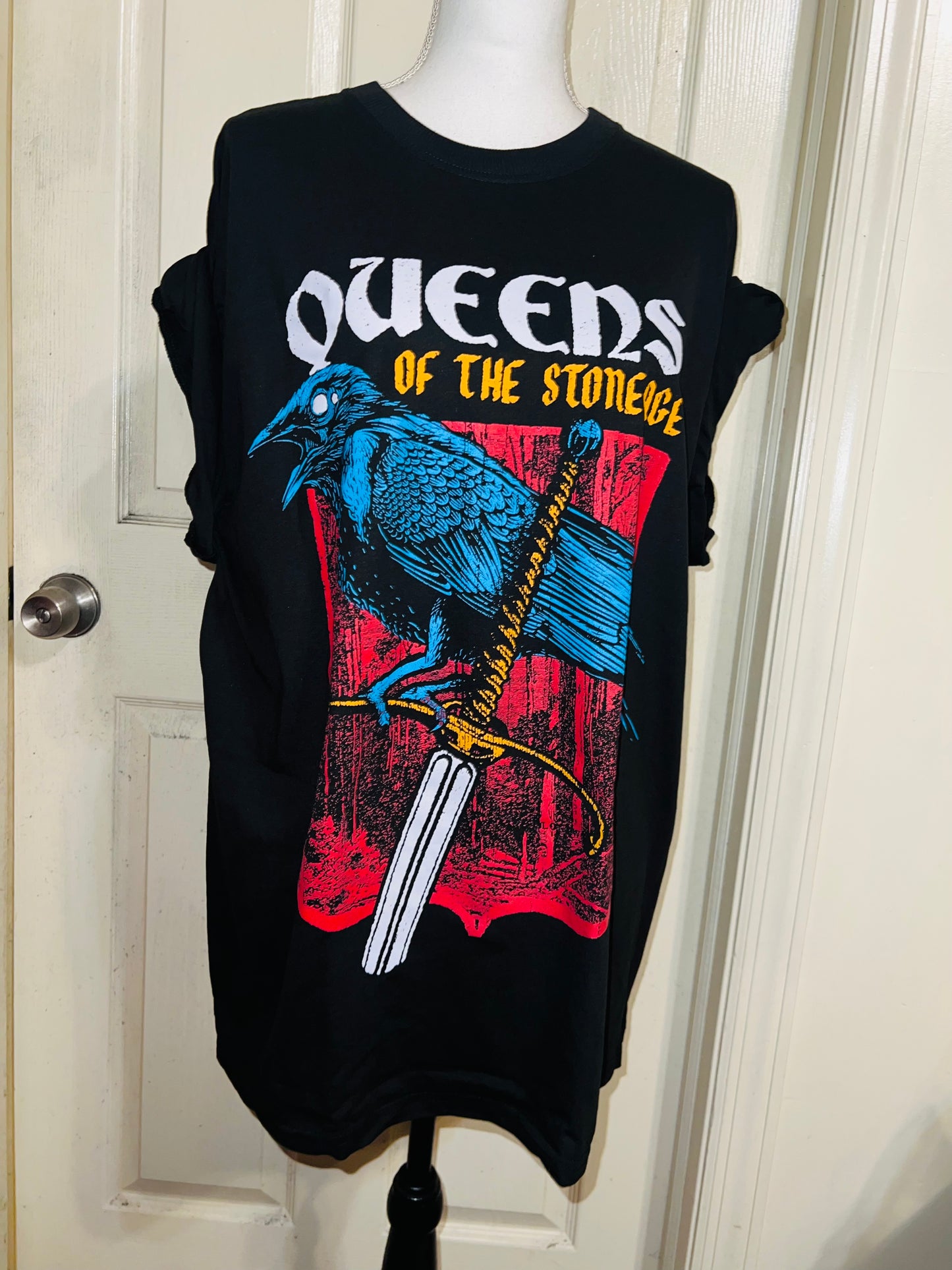 Queens of the Stoneage Oversized Distressed T-Shirt