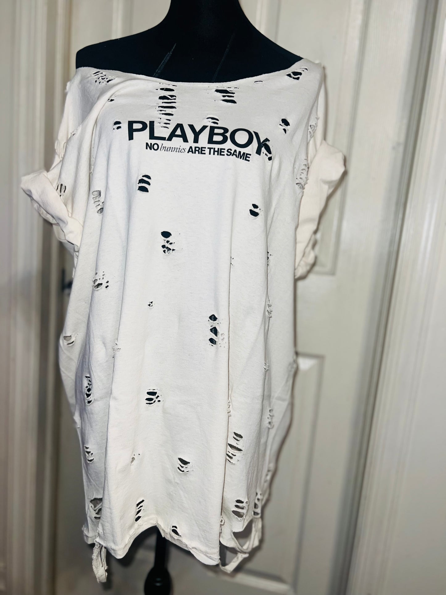 Playboy Double Sided Oversized Distressed Tee