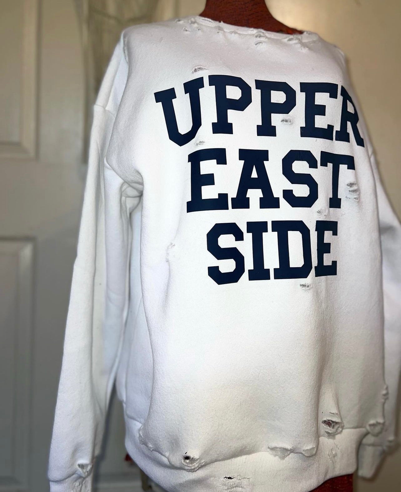 Upper East Side Oversized Distressed Sweatshirt