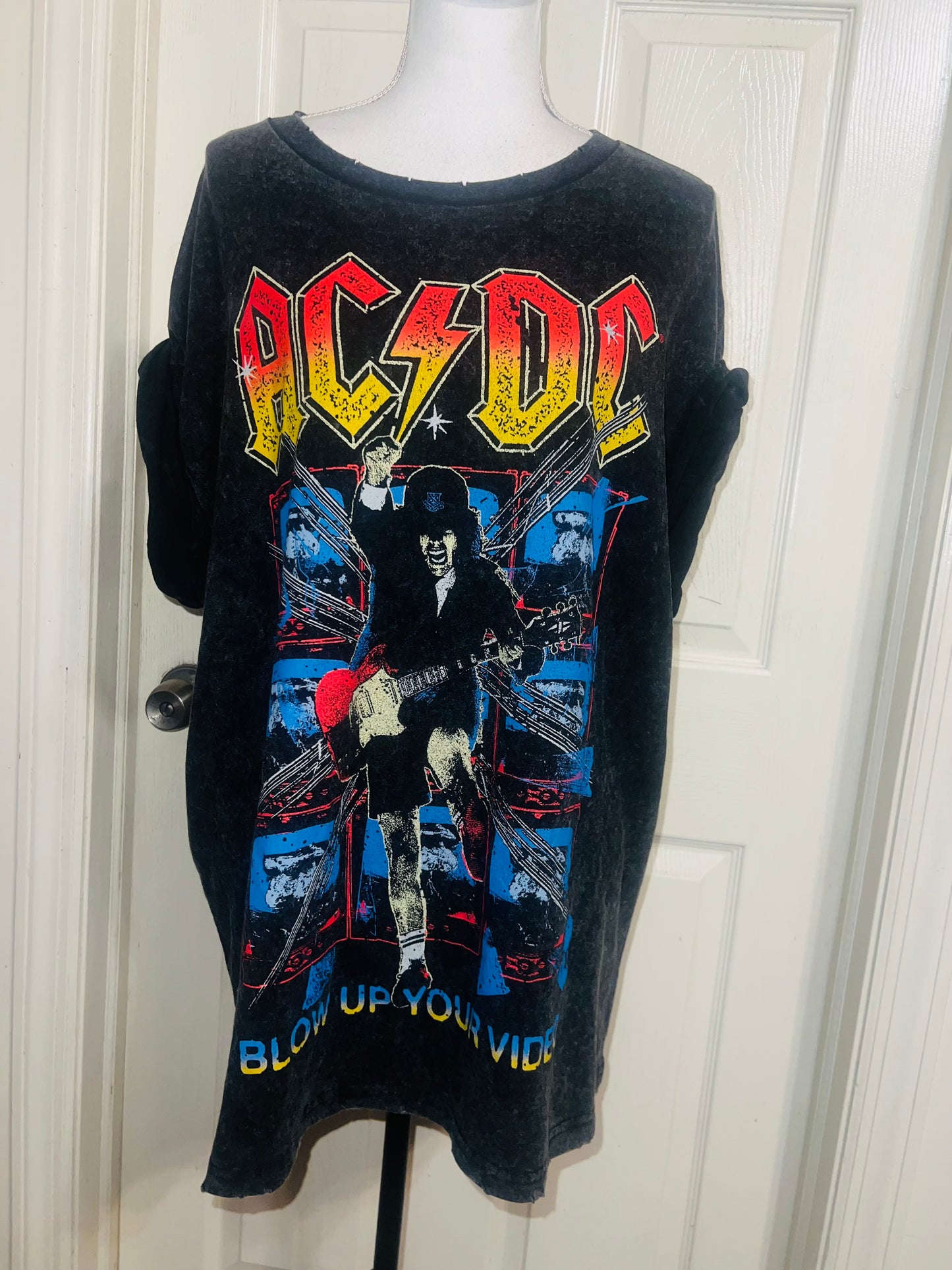 AC/DC Double Sided Oversized Distressed Tee