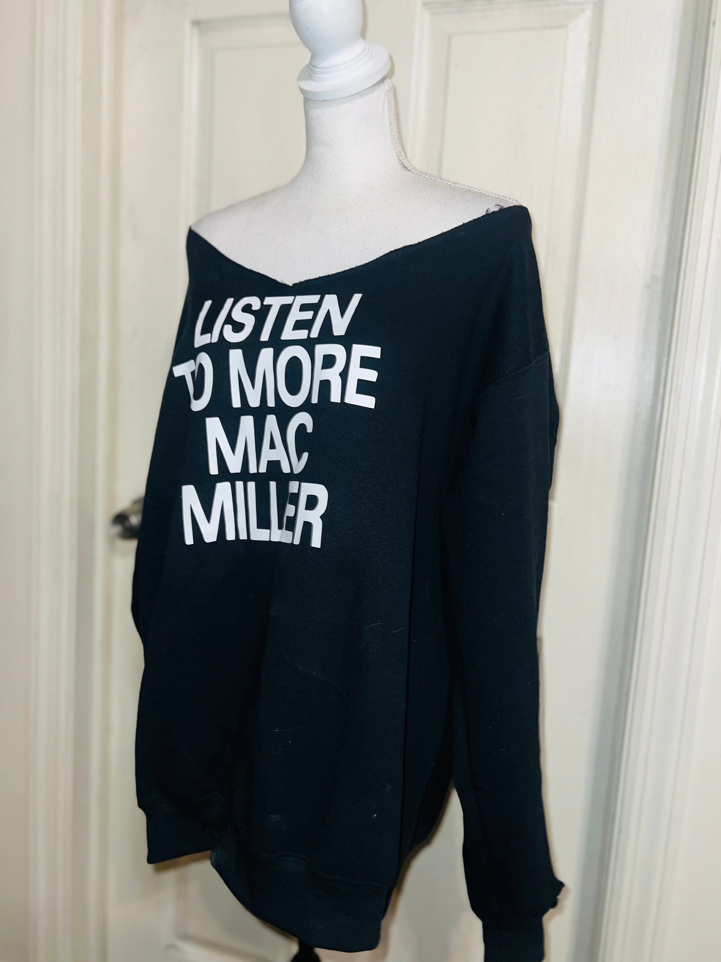 Mac Miller Oversized Distressed Sweatshirt