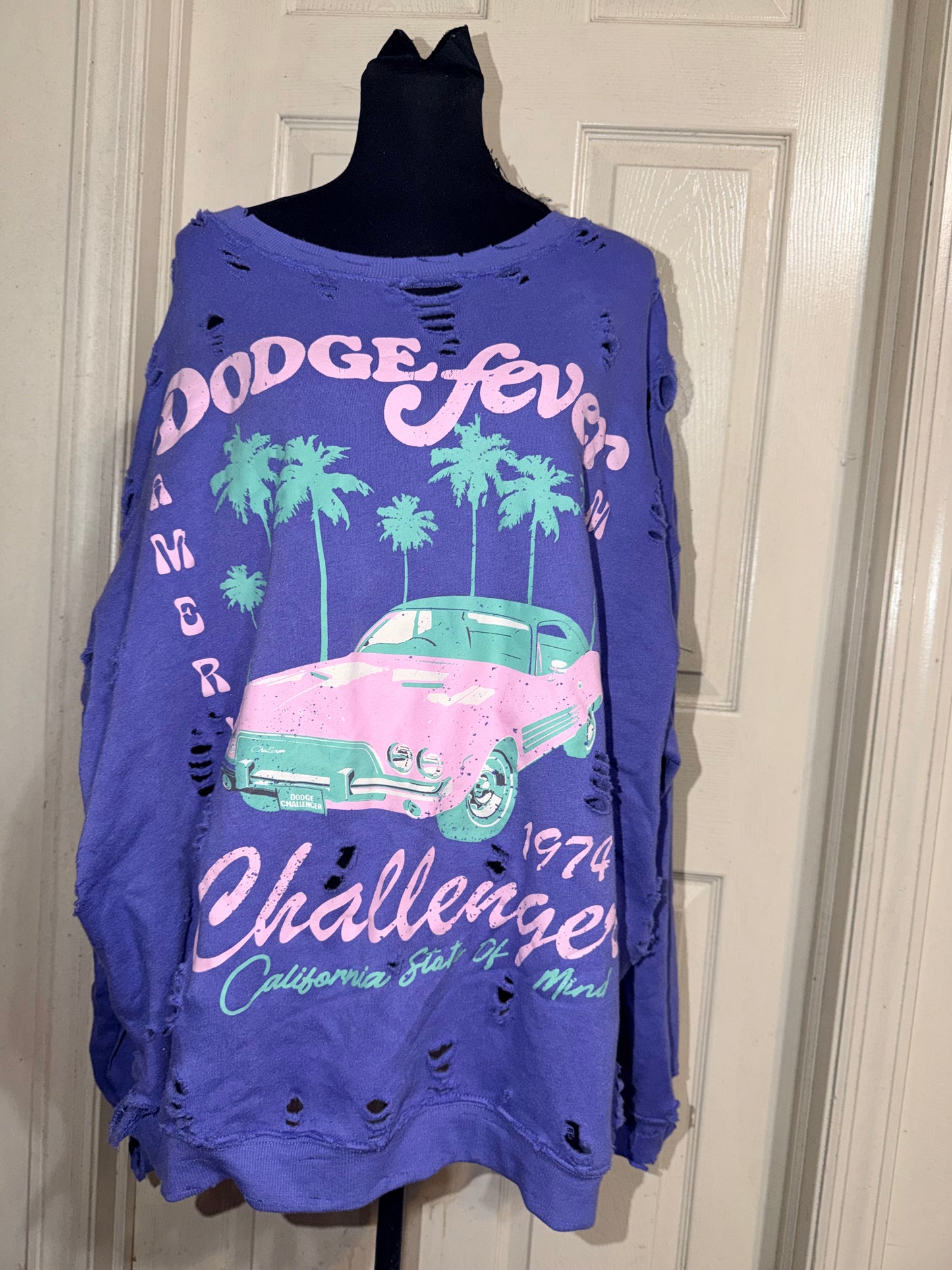 Dodge Challenger Oversize Distressed Sweatshirt