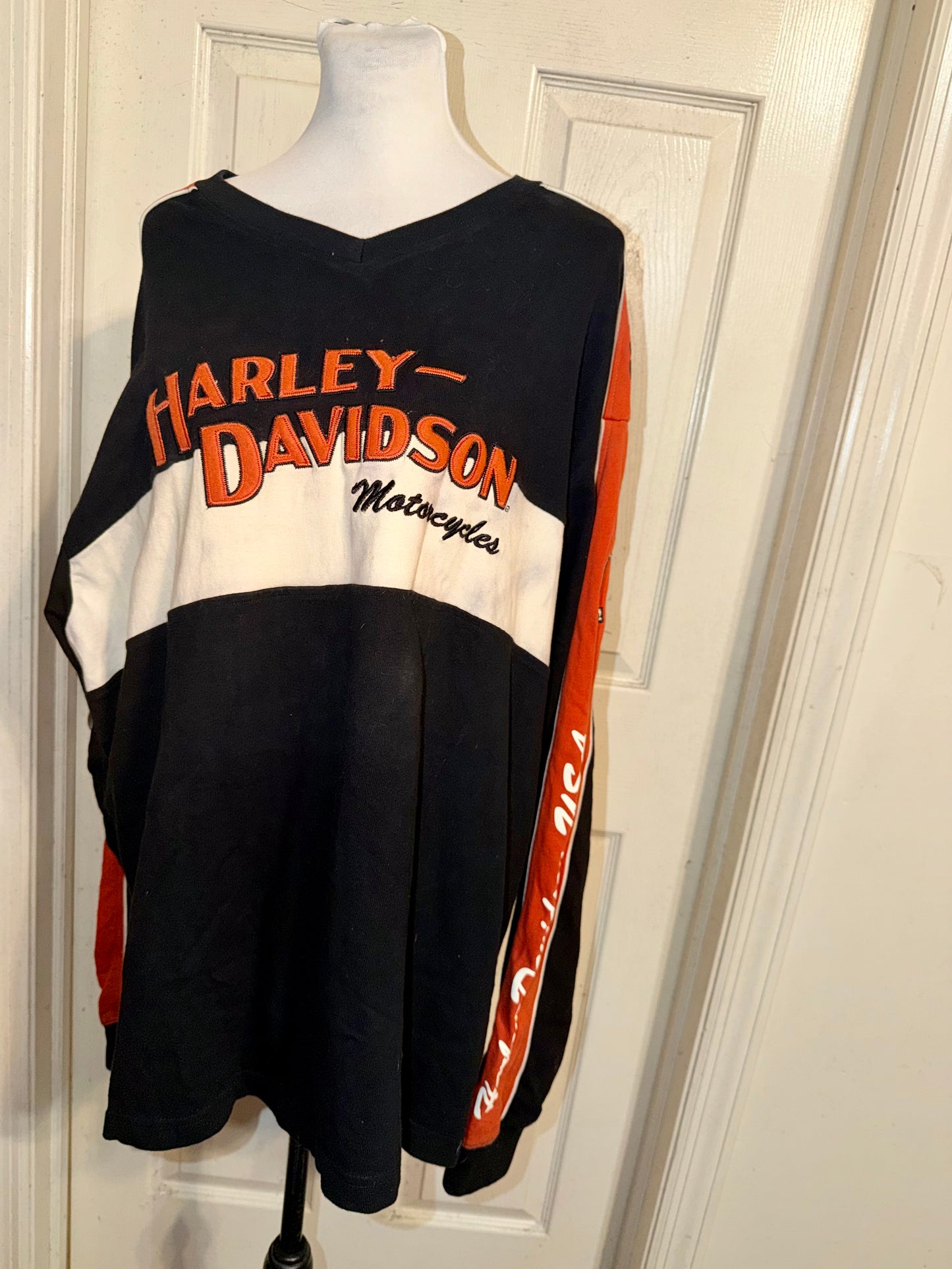 Harley Davidson Double Sided Oversized Distressed Vintage Jersey Sweatshirt