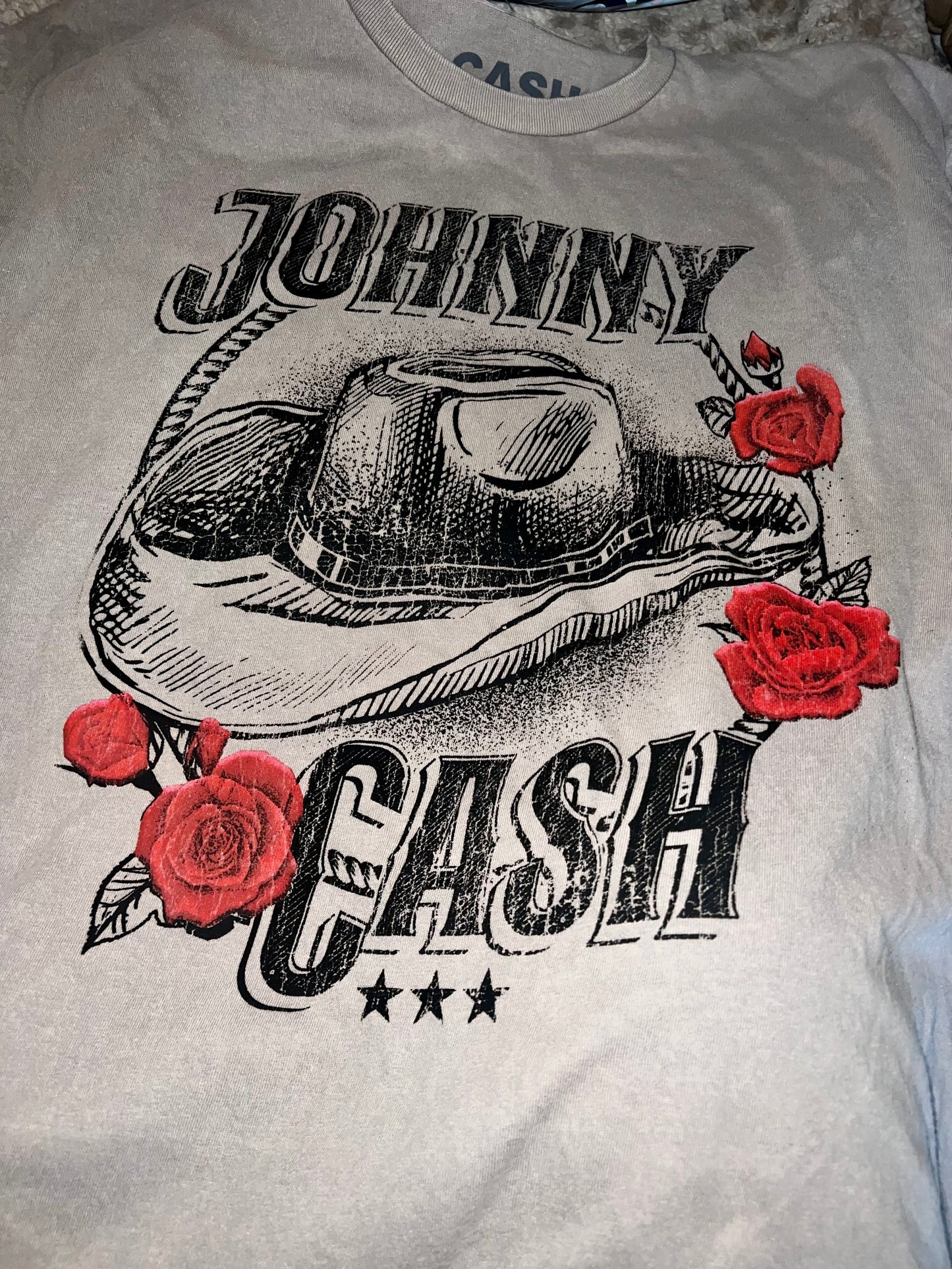 Johnny Cash Oversized Distressed Tee