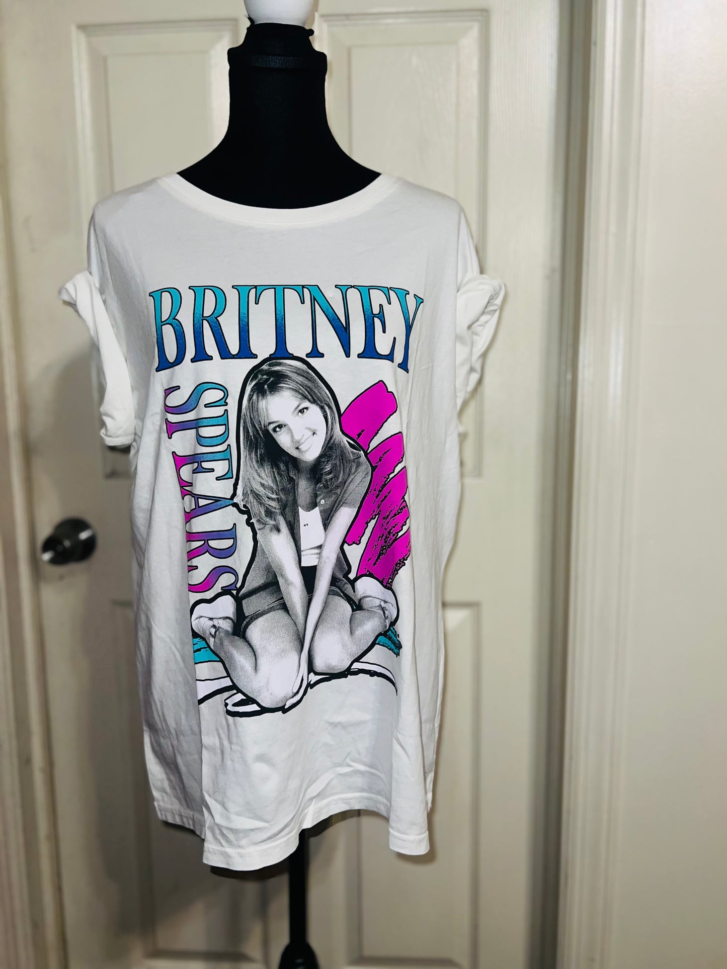 Britney Spears Oversized Distressed Tee