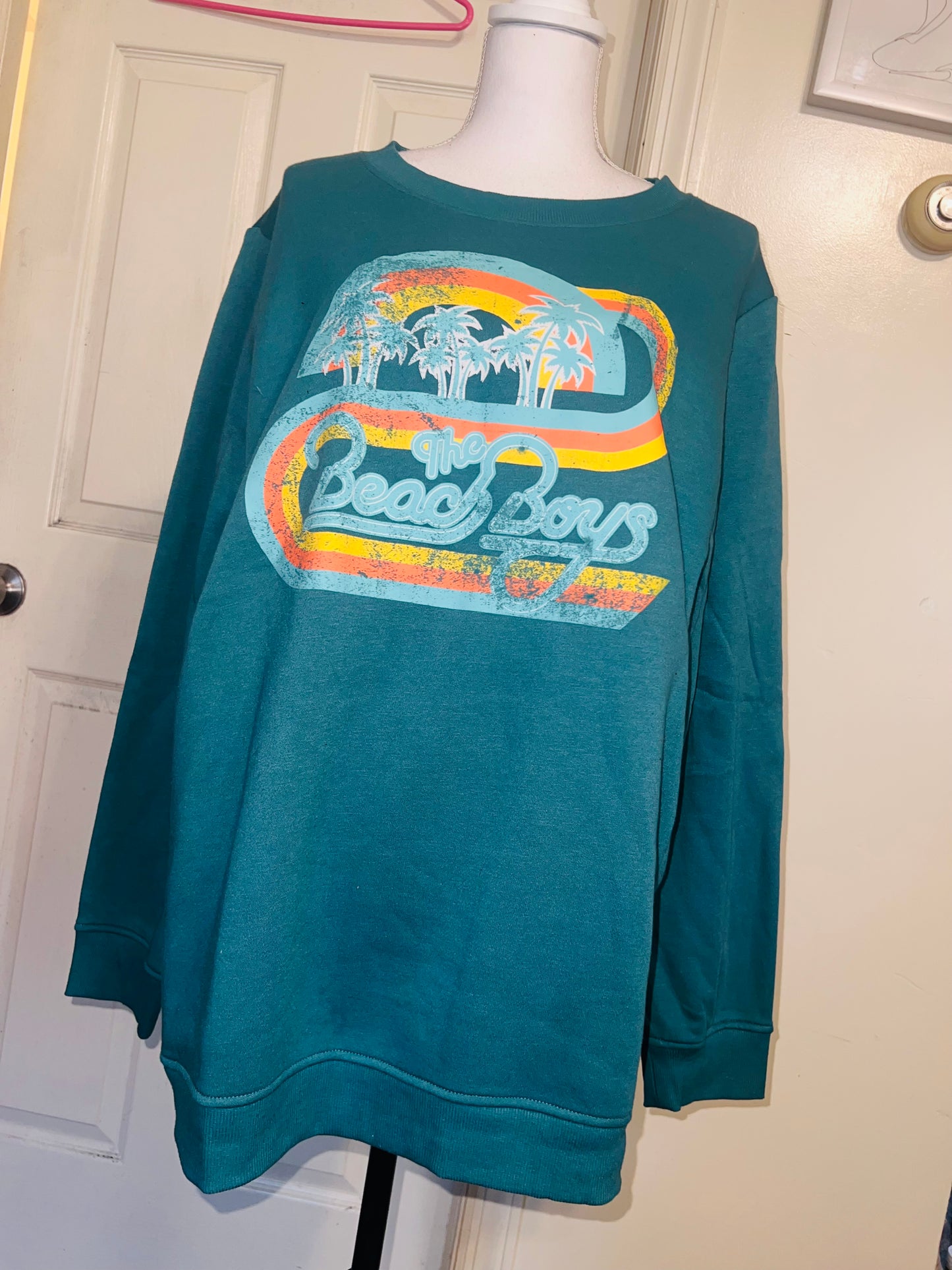 The Beach Boys Oversized Distressed Sweatshirt