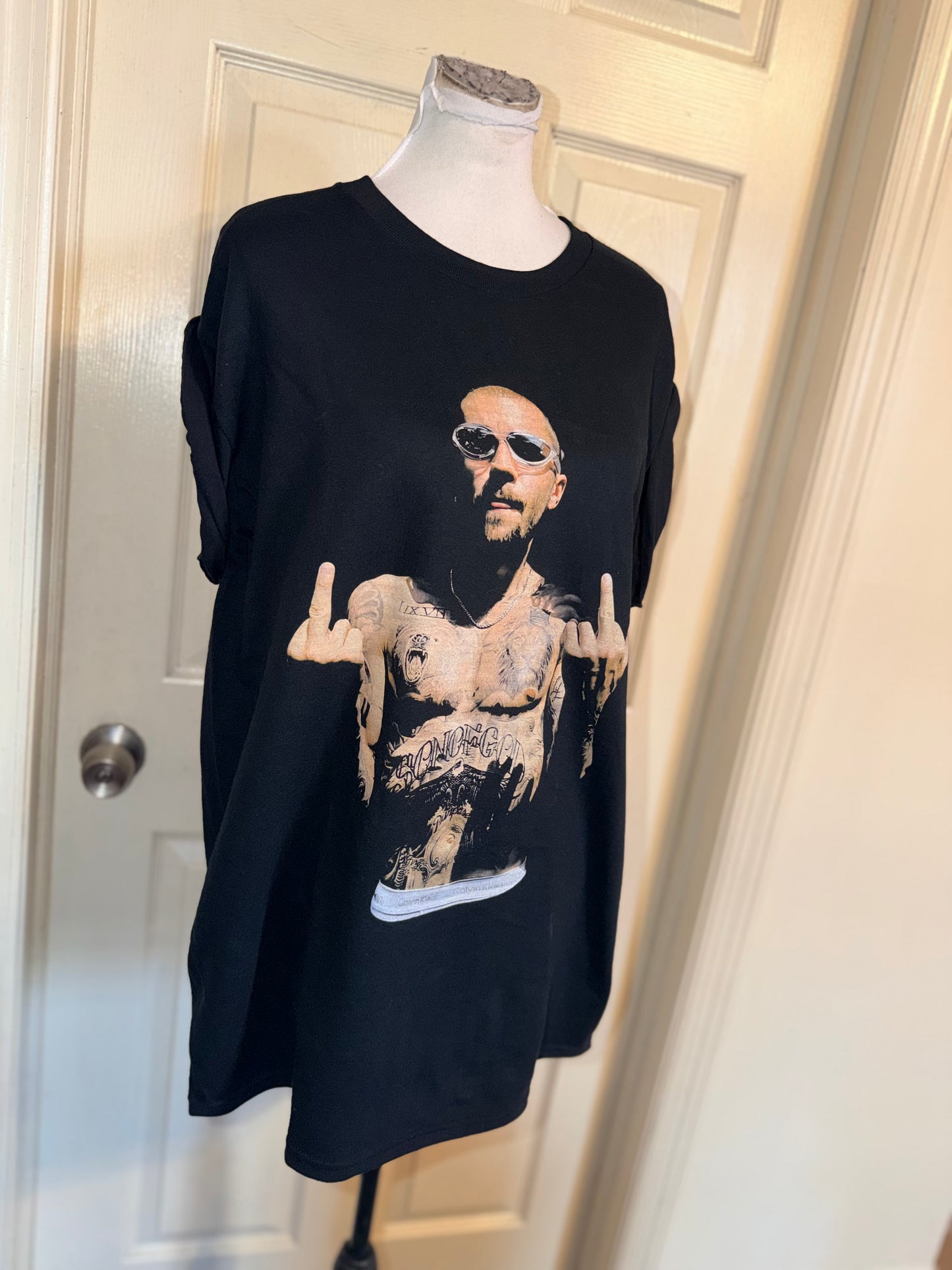 Justin Bieber Oversized Distressed Tee
