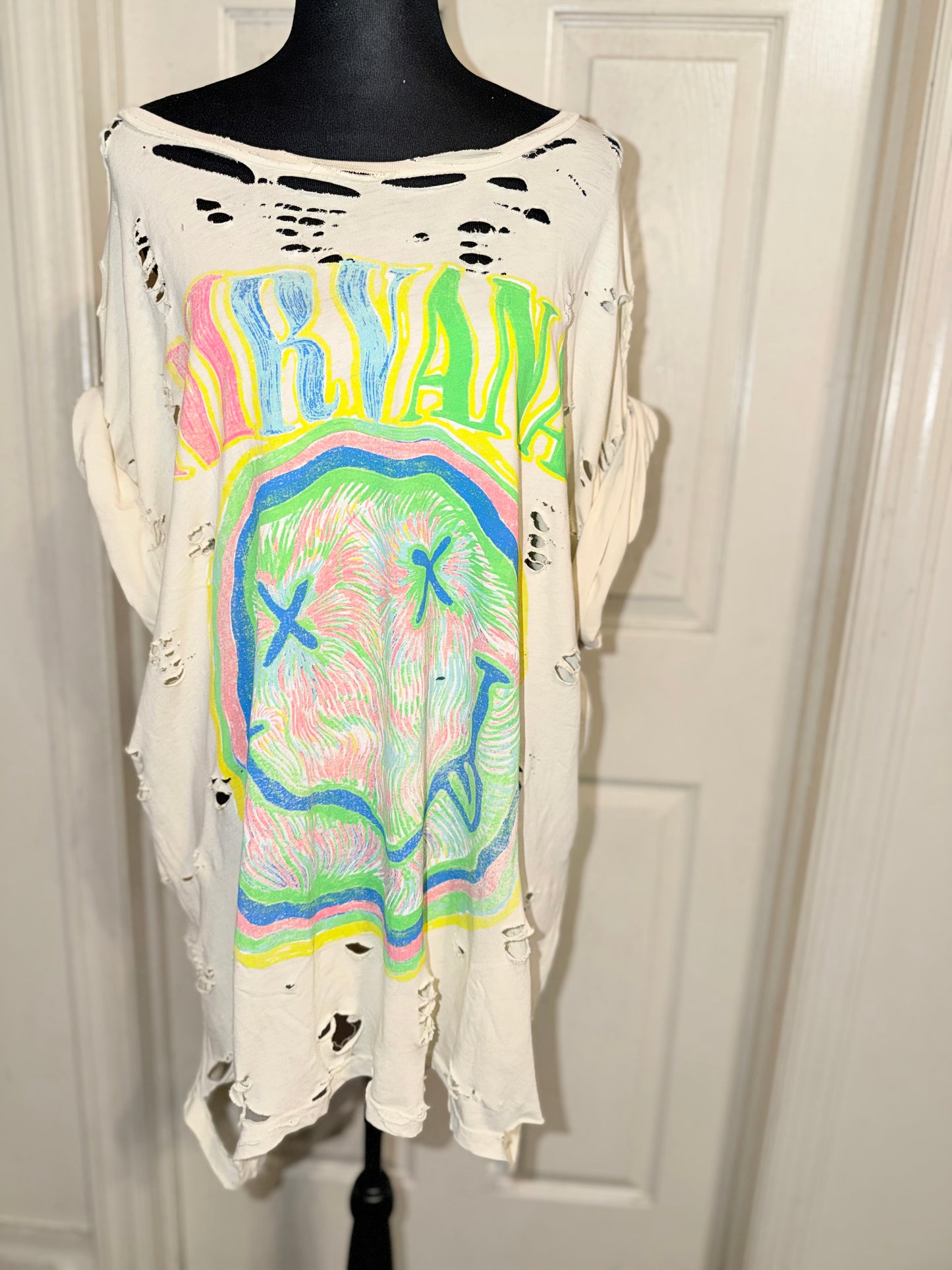 Nirvana Oversized Distressed Tee