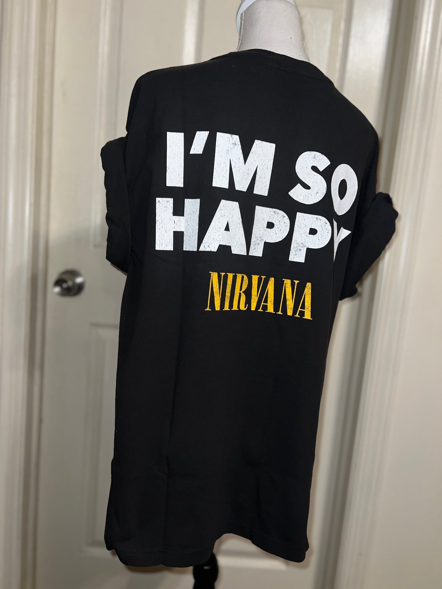 Nirvana Double Sided Oversized Distressed Tee