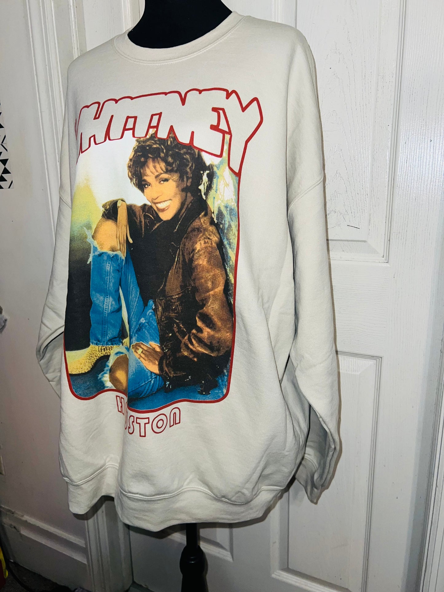 Whitney Houston Oversized Distressed Sweatshirt