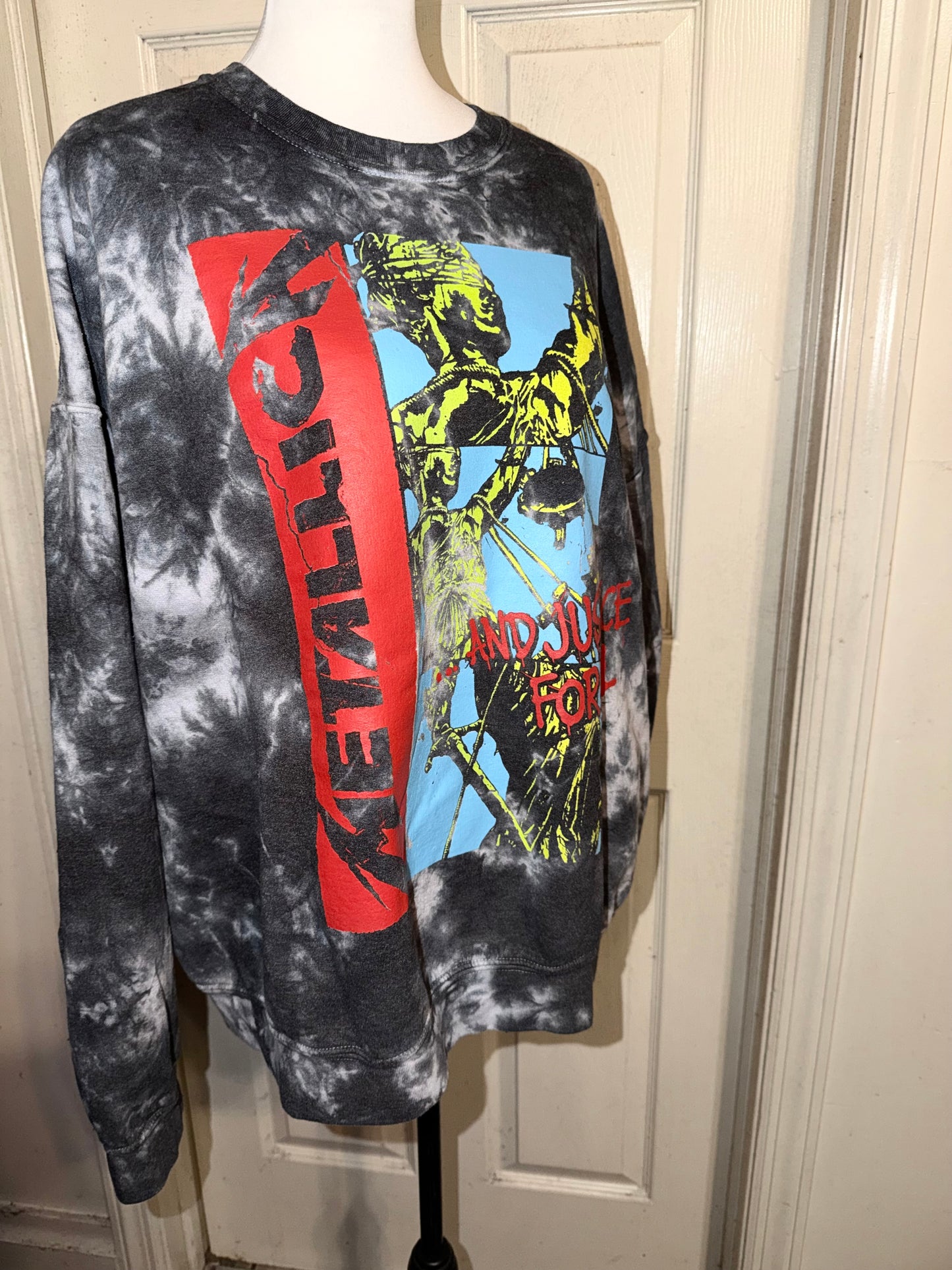 Metallica Double Sided Oversized Distressed Sweatshirt
