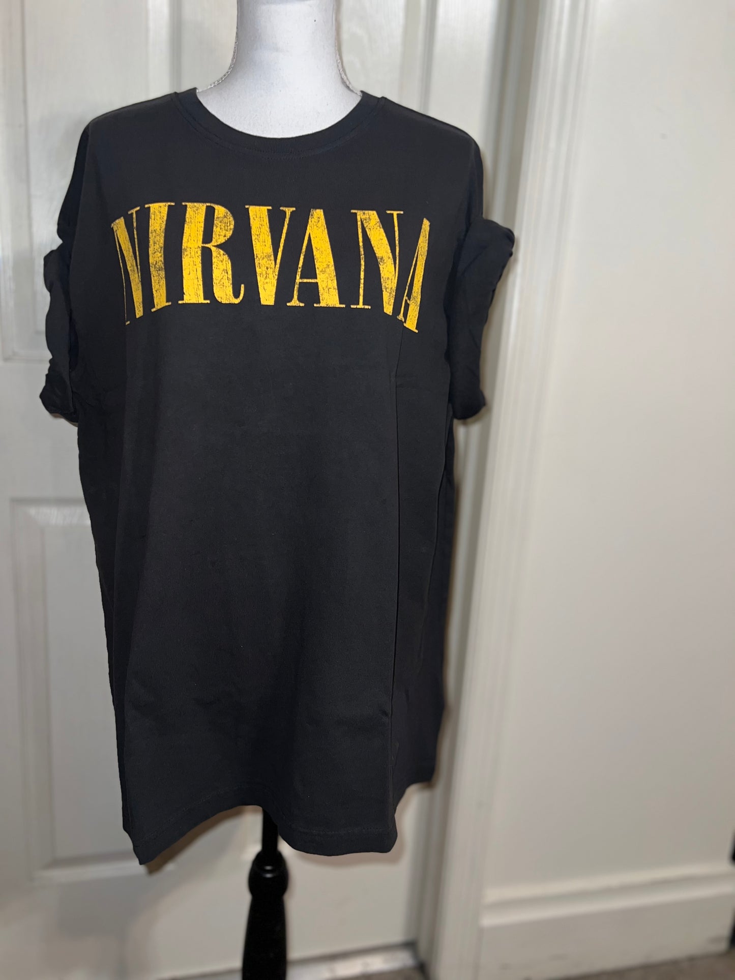 Nirvana Double Sided Oversized Distressed Tee