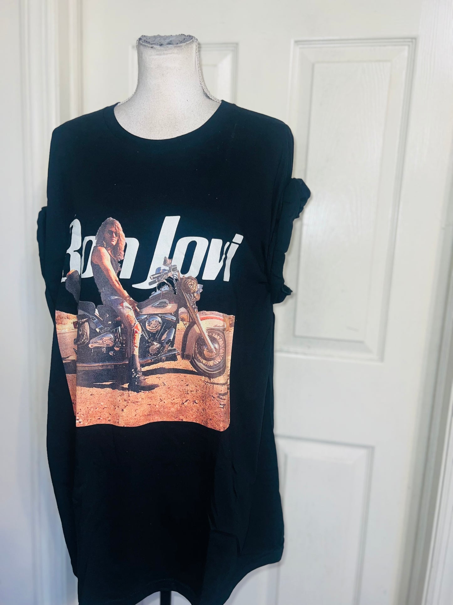 Bon Jovi Oversized Distressed Tee
