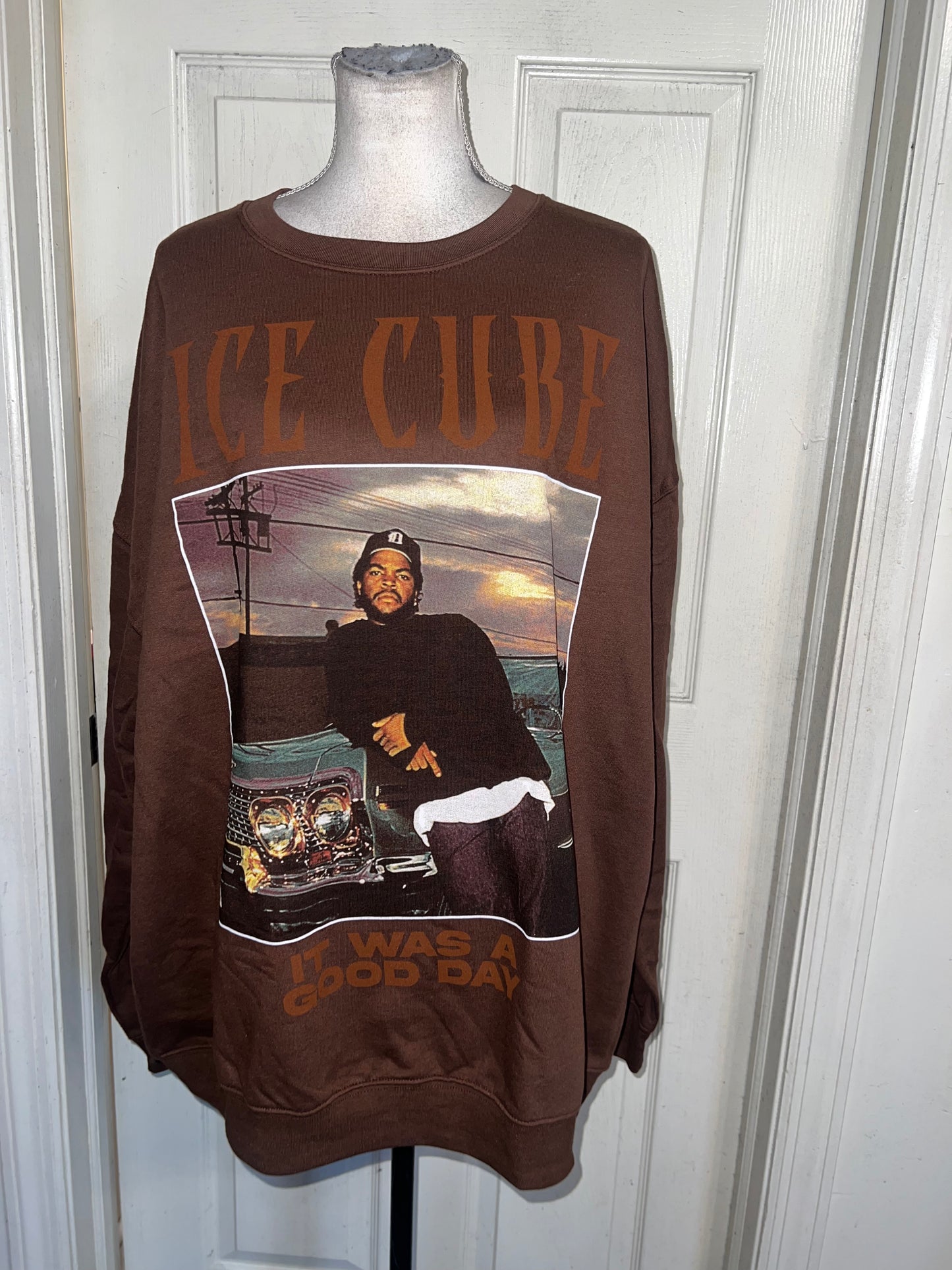 Ice Cube Oversized Distressed Sweatshirt