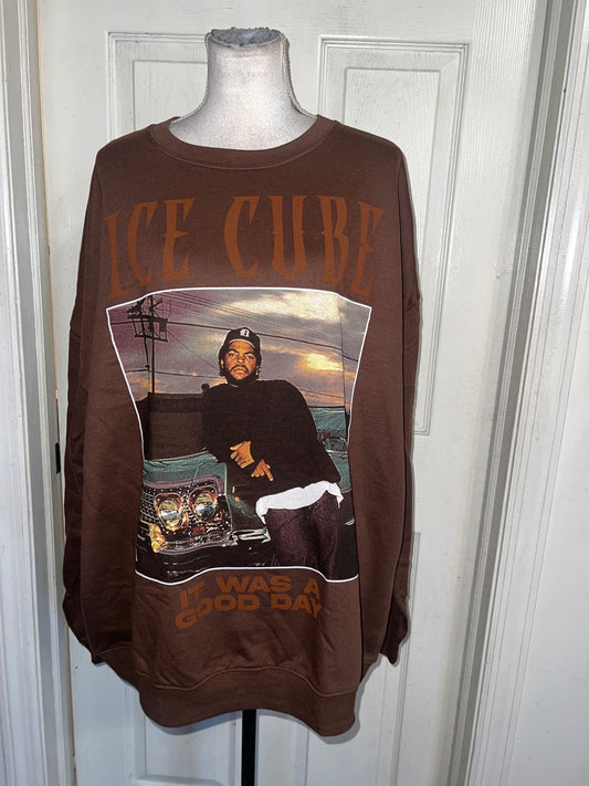 Ice Cube Oversized Distressed Sweatshirt