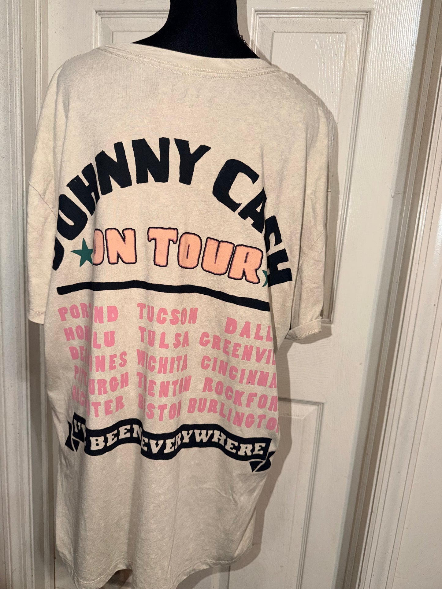 Johnny Cash Double Sided Oversized Distressed Tee