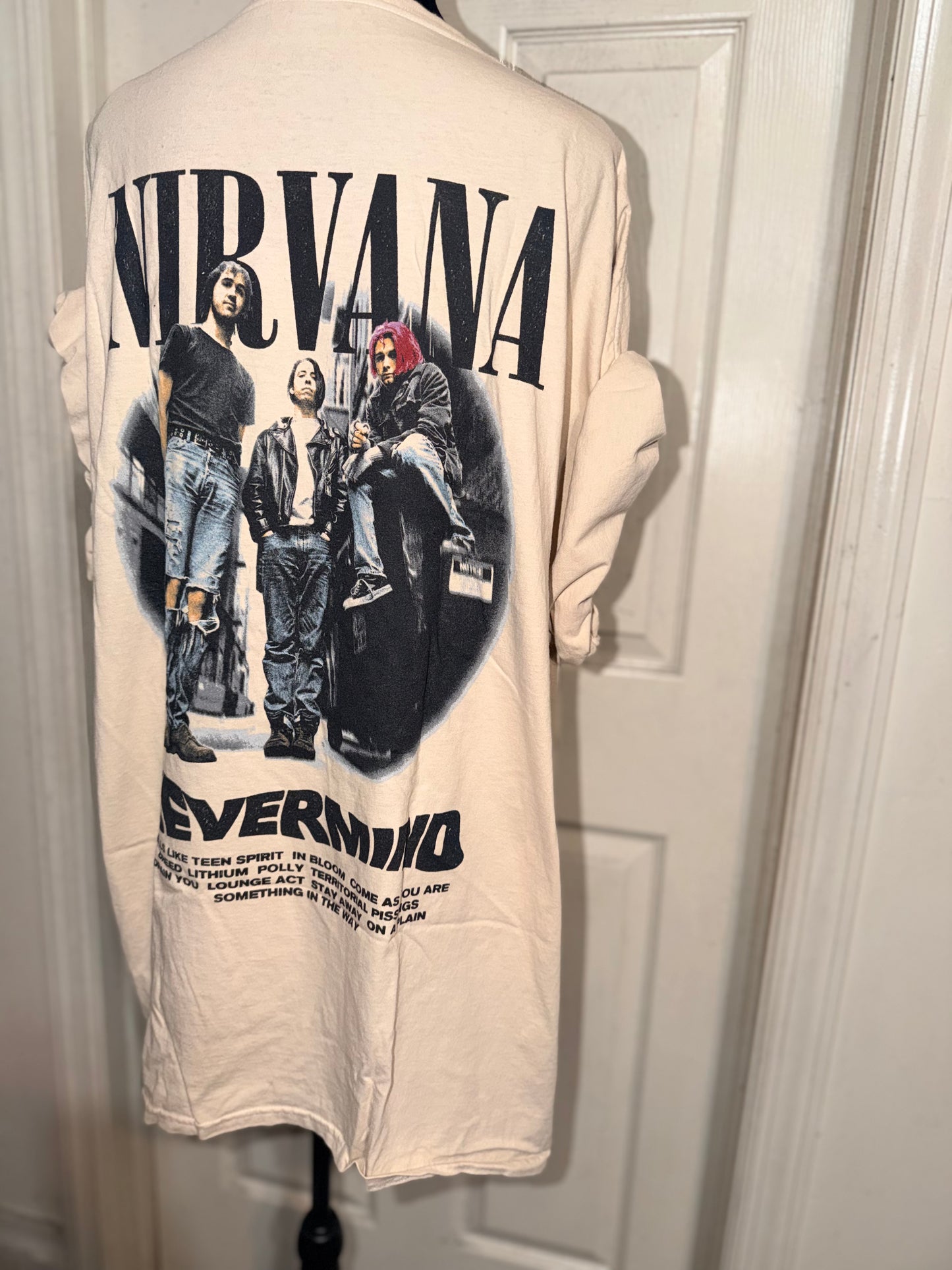 Nirvana Double Sided Oversized Distressed Tee