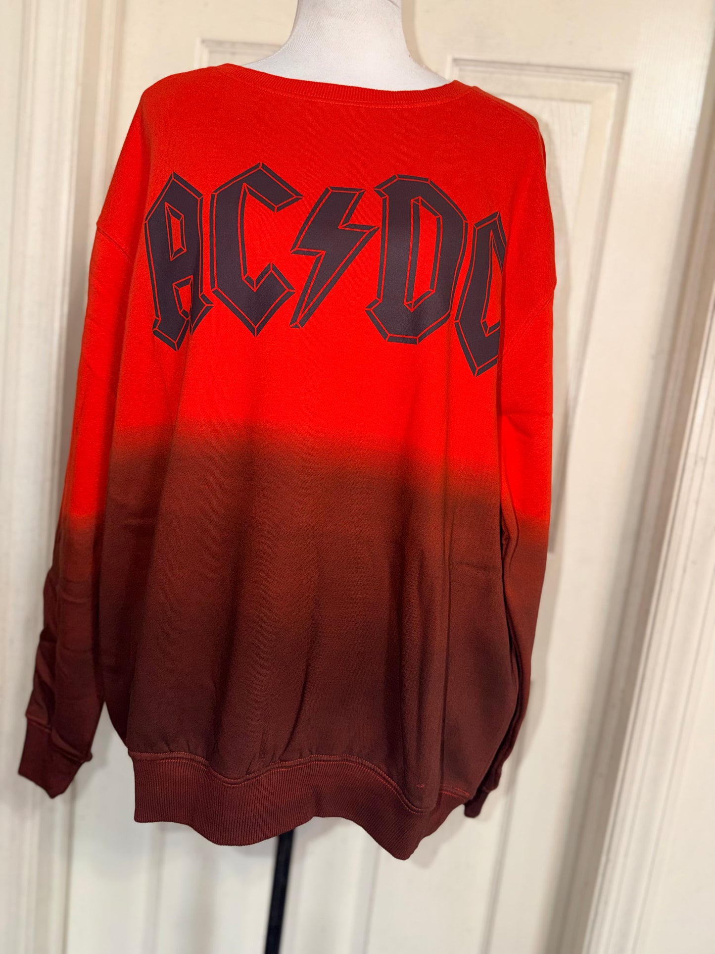 AC/DC Oversized Distressed Sweatshirt
