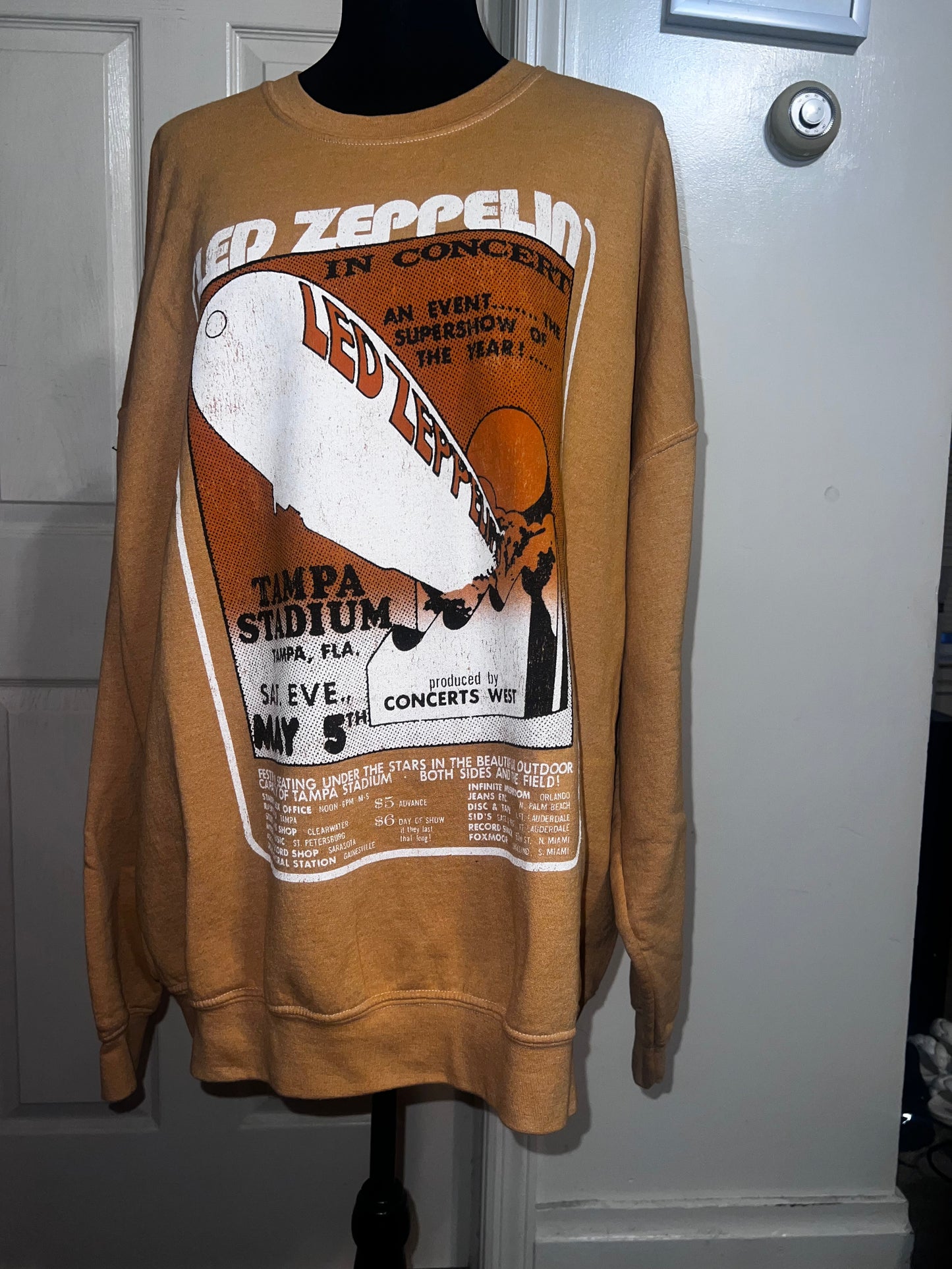 Led Zeppelin Oversized Distressed Sweatshirt