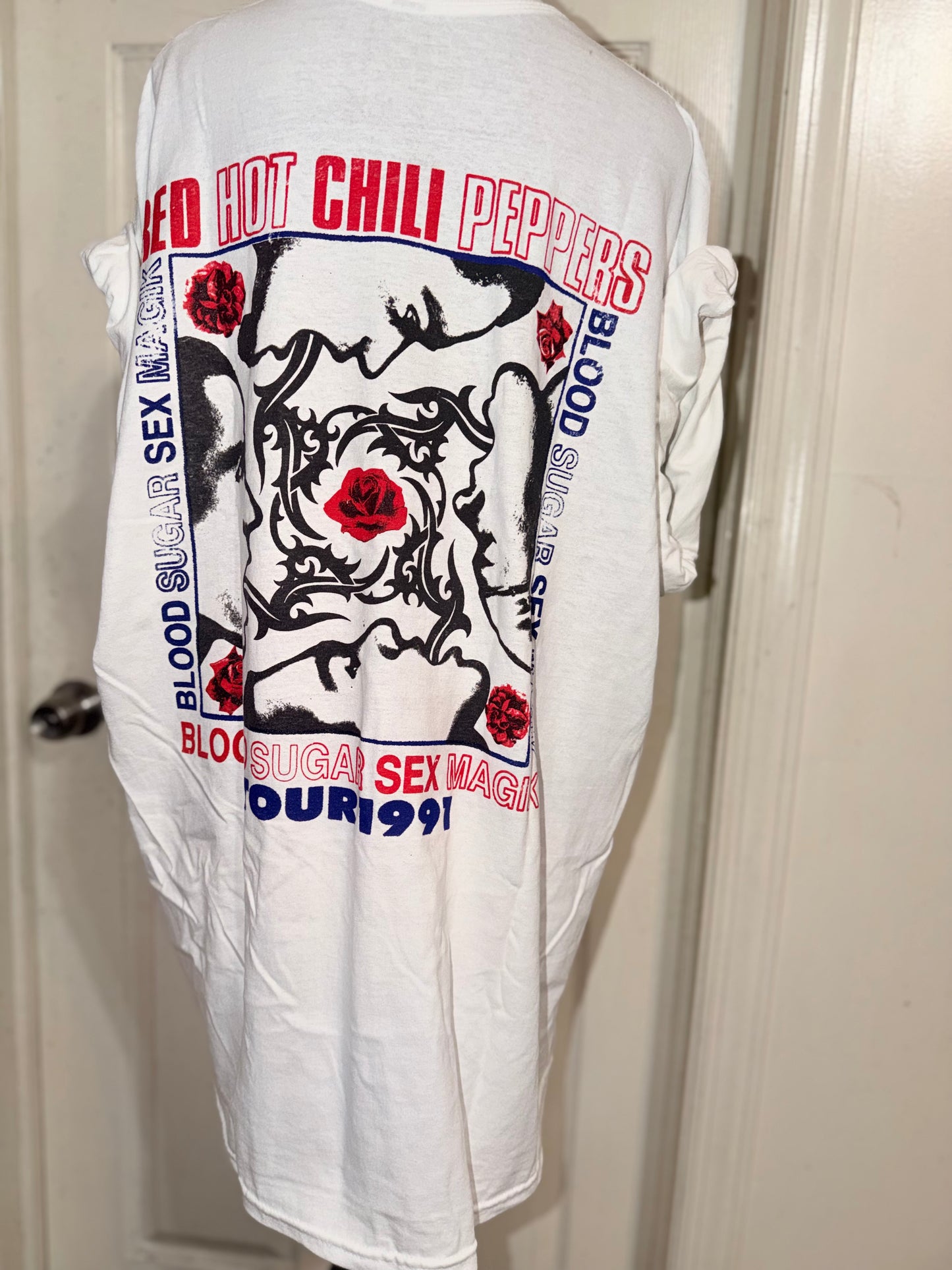 Red Hot Chili Peppers Double Sided Oversized Distressed Tee