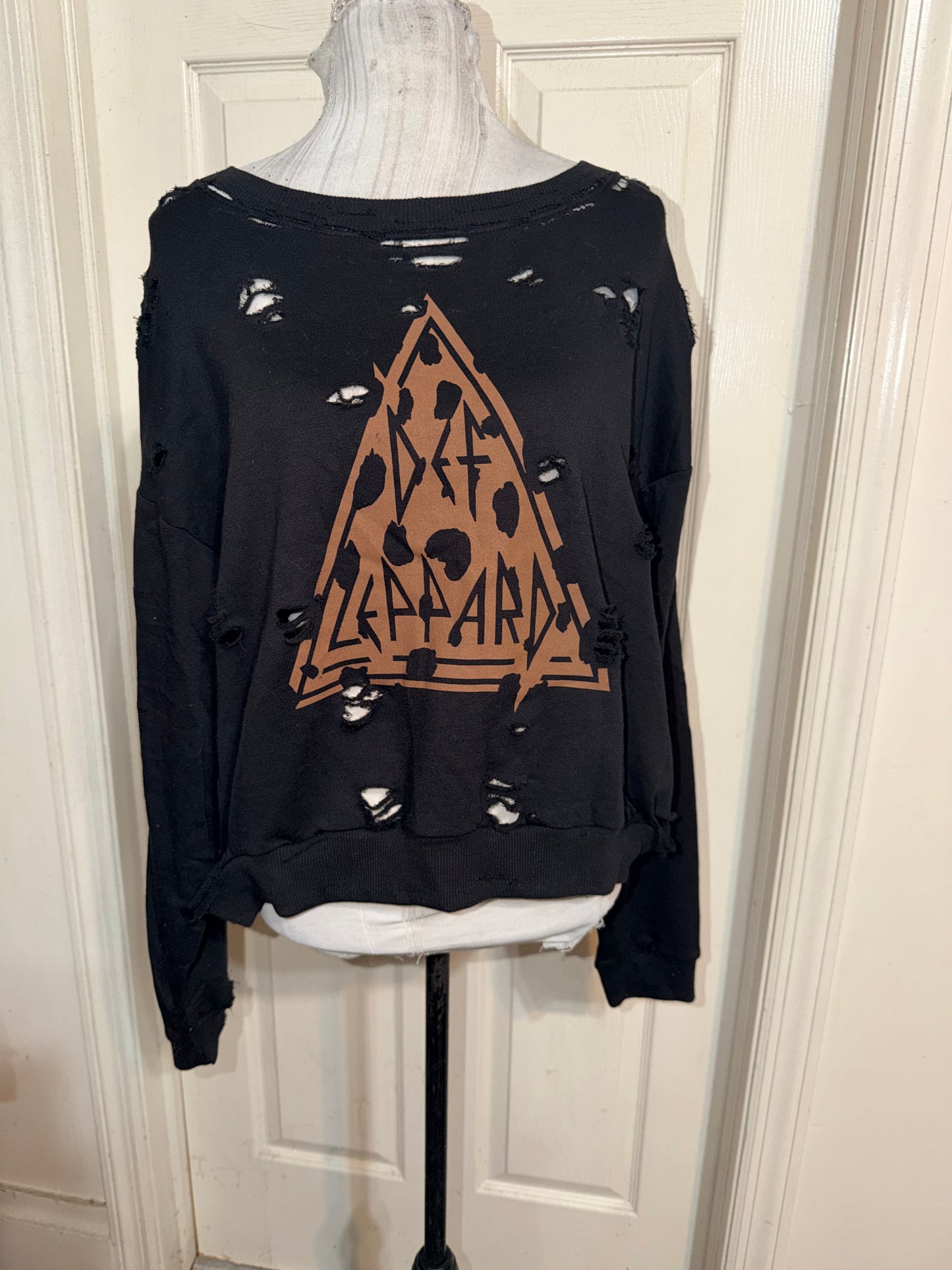 Def Leppard Oversized Distressed Sweatshirt