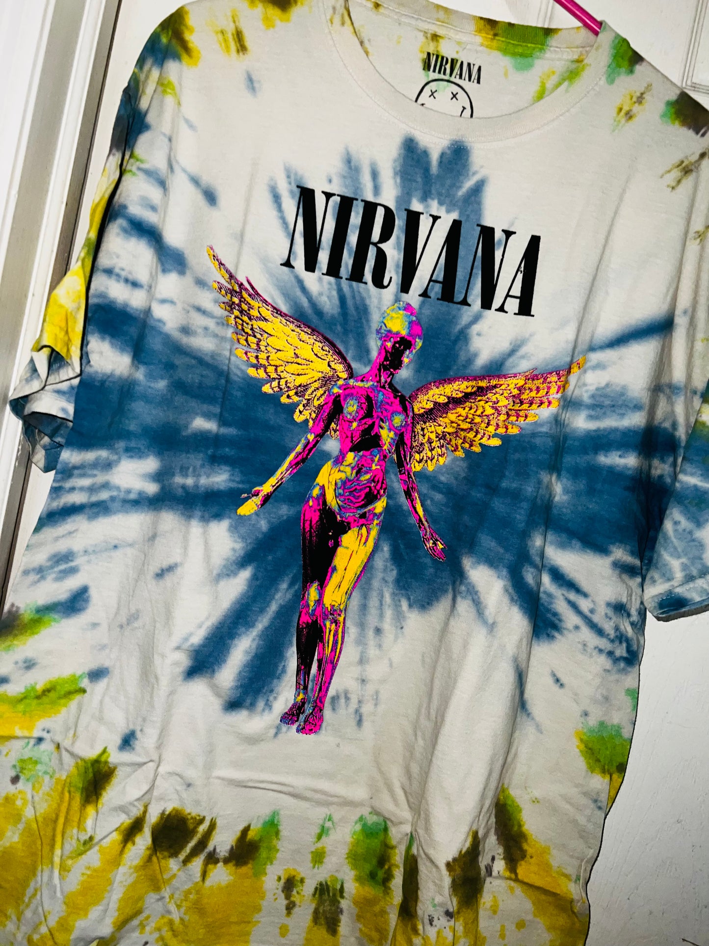 Nirvana Tie Die Oversized Distressed Tee