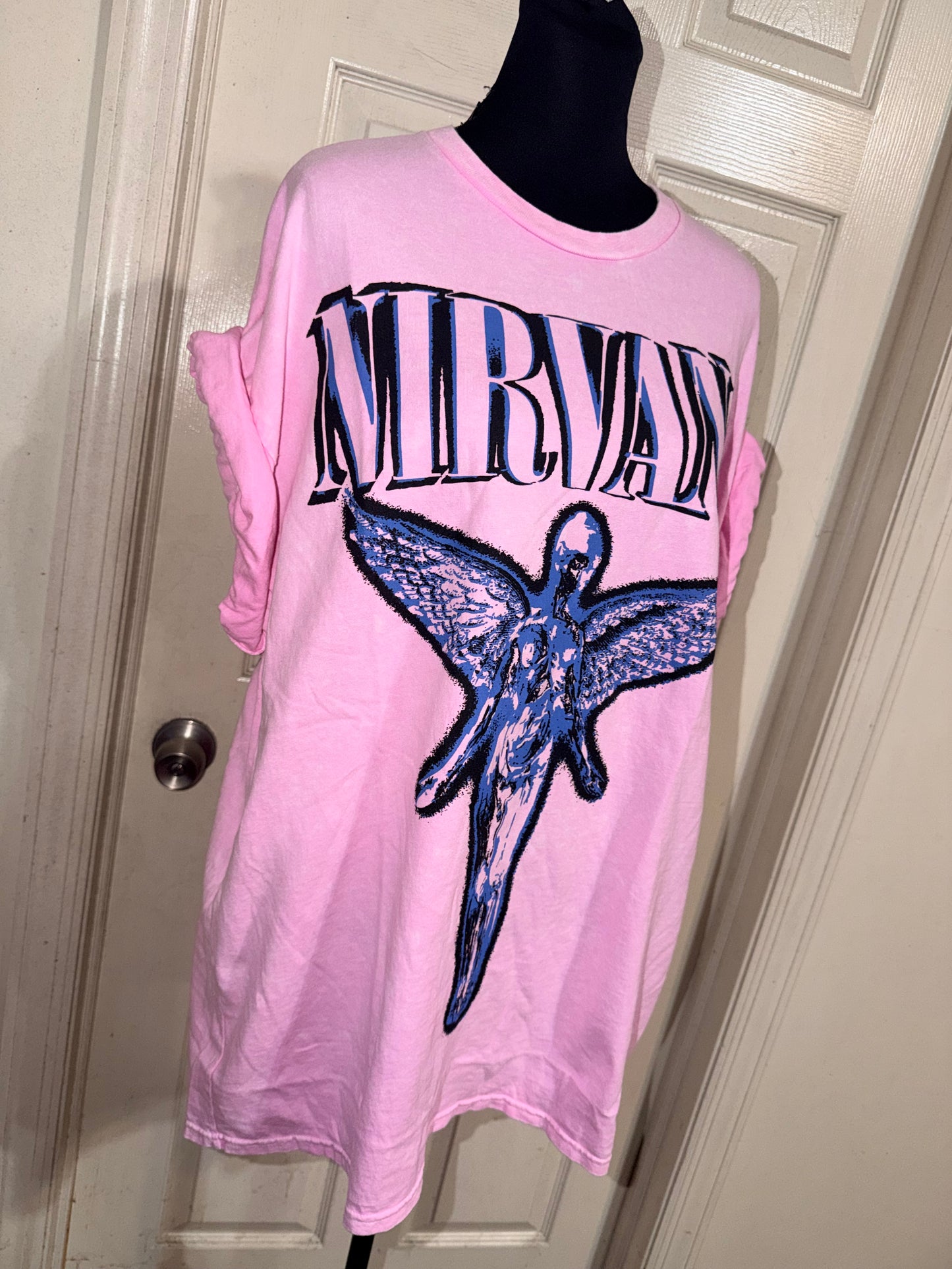 Nirvana Double Sided Oversized Distressed Tee