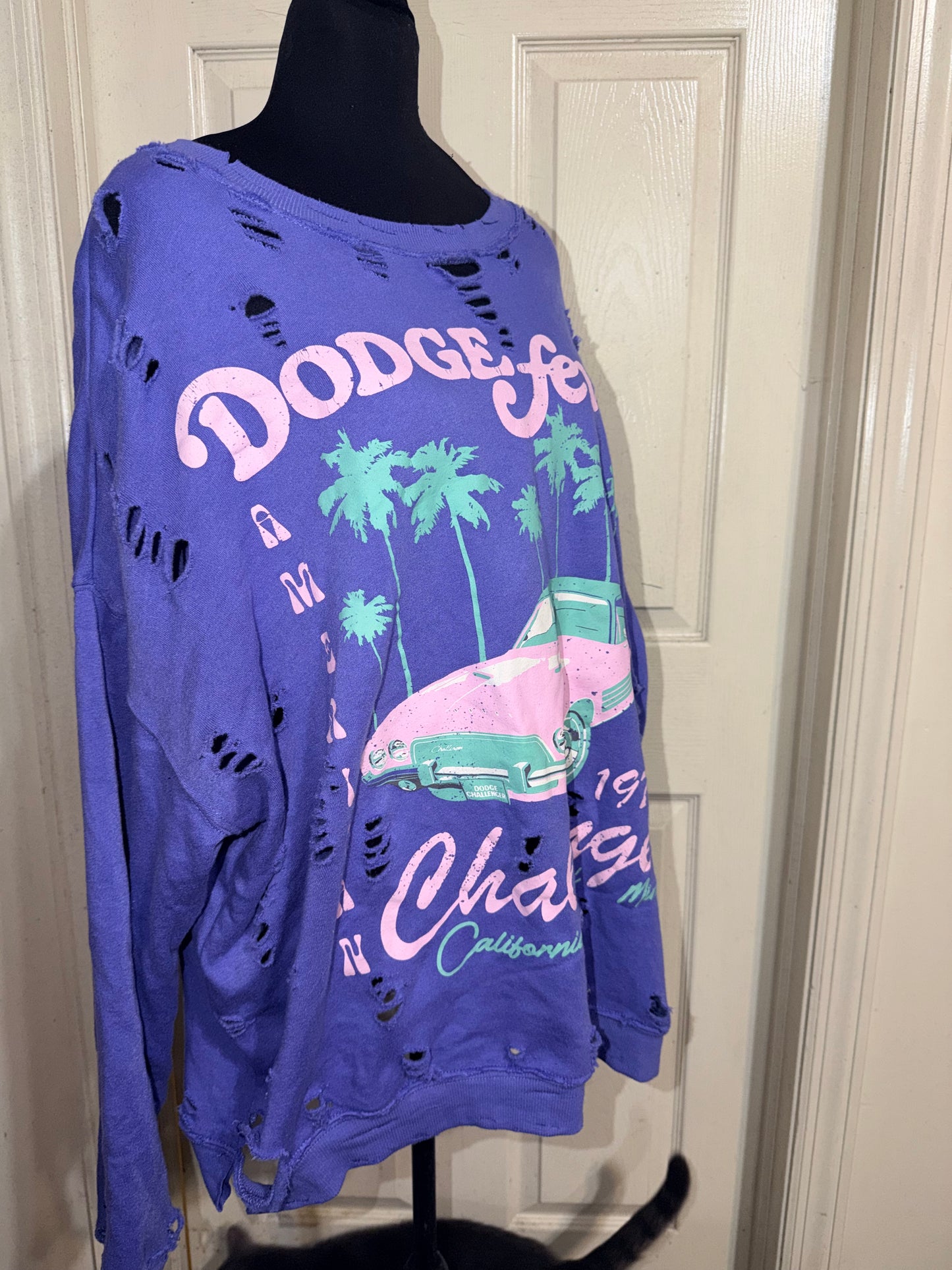 Dodge Challenger Oversize Distressed Sweatshirt