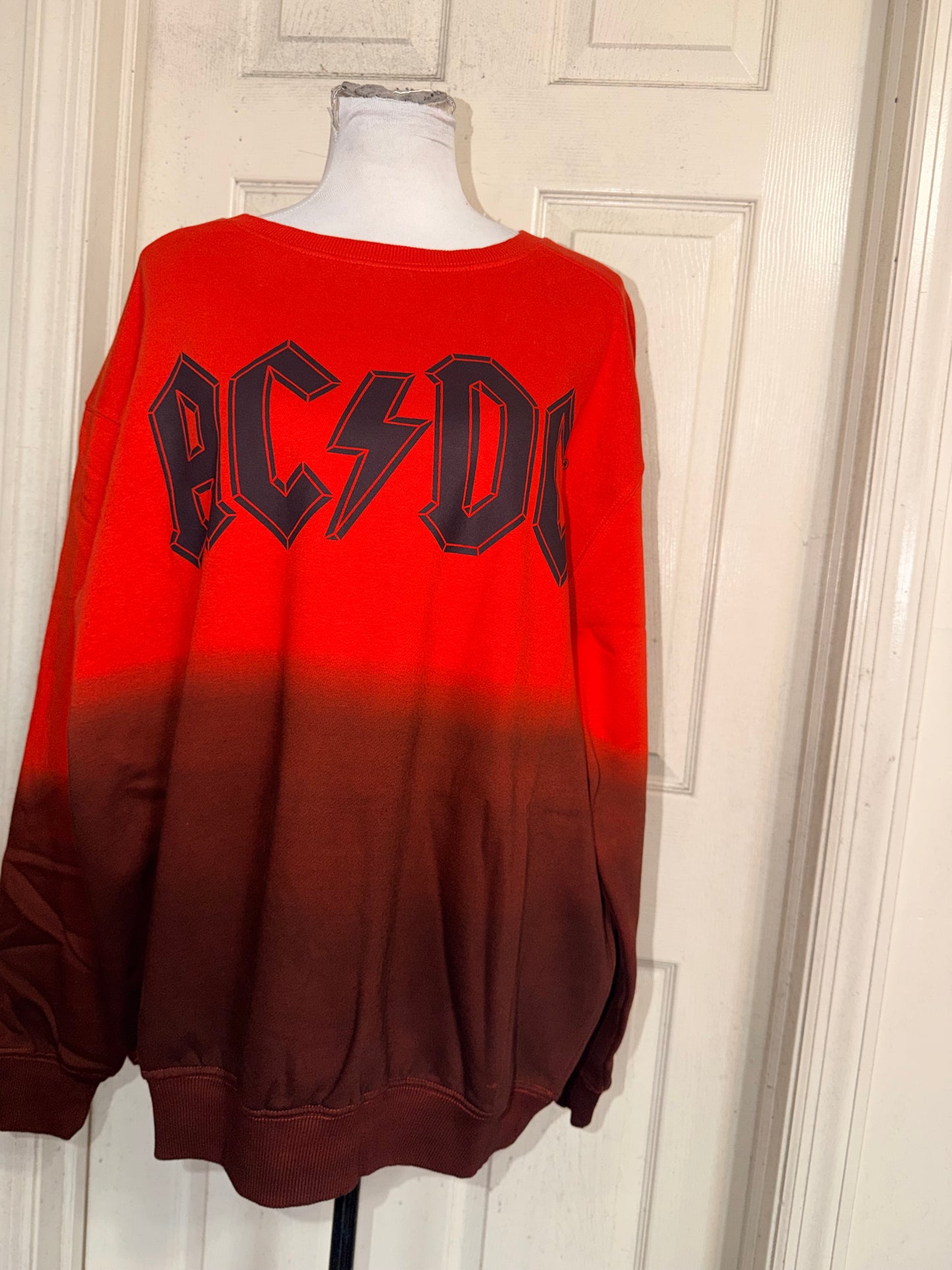 AC/DC Oversized Distressed Sweatshirt