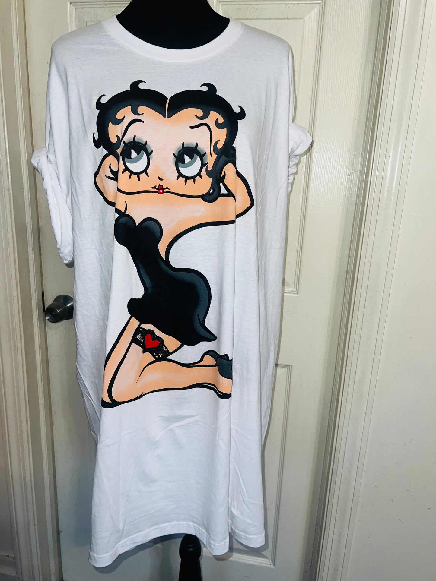 Betty Boop Oversized Distressed T-Shirt Dress