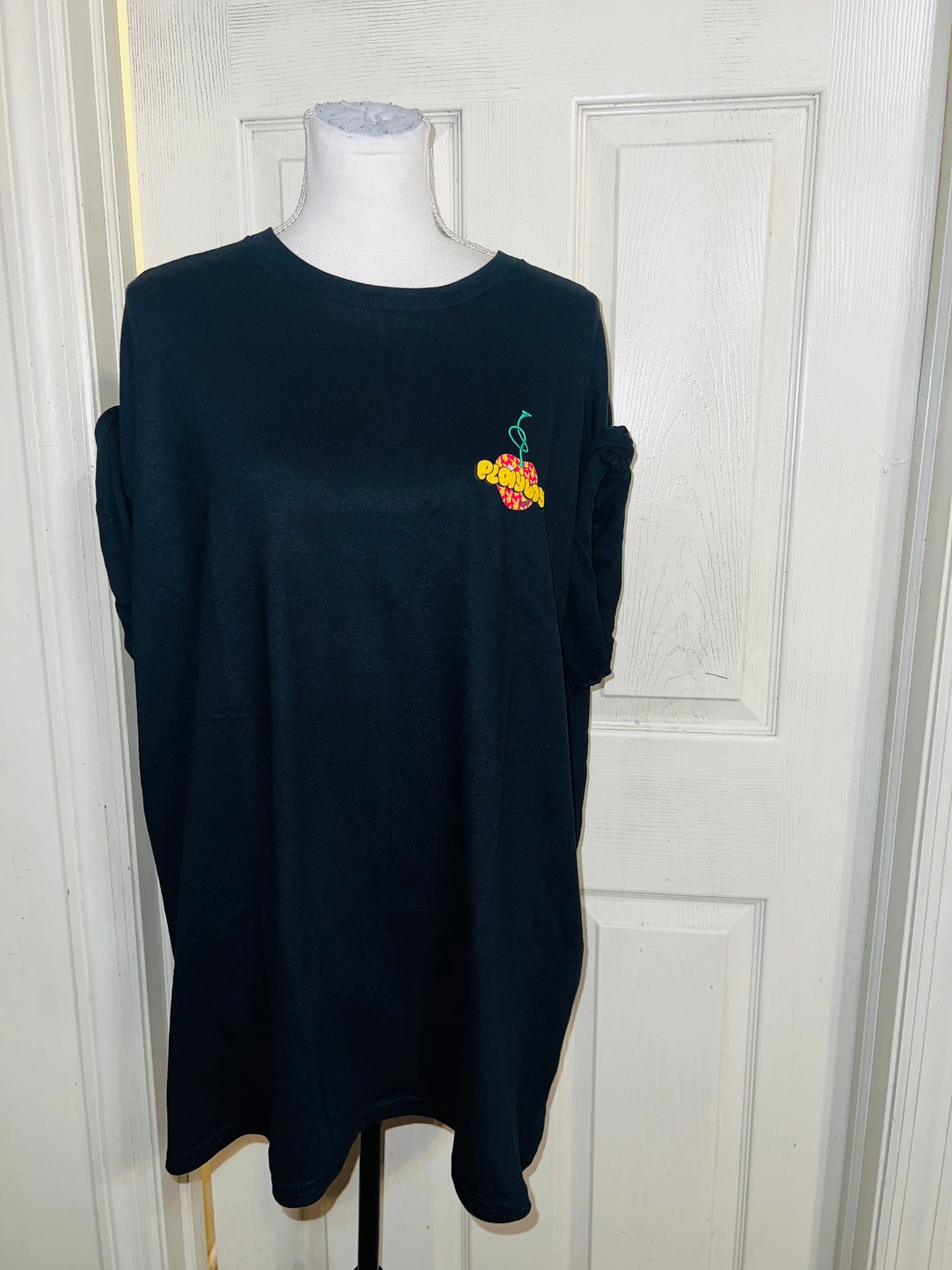 Playboy Cherry Double Sided Oversized Distressed Tee