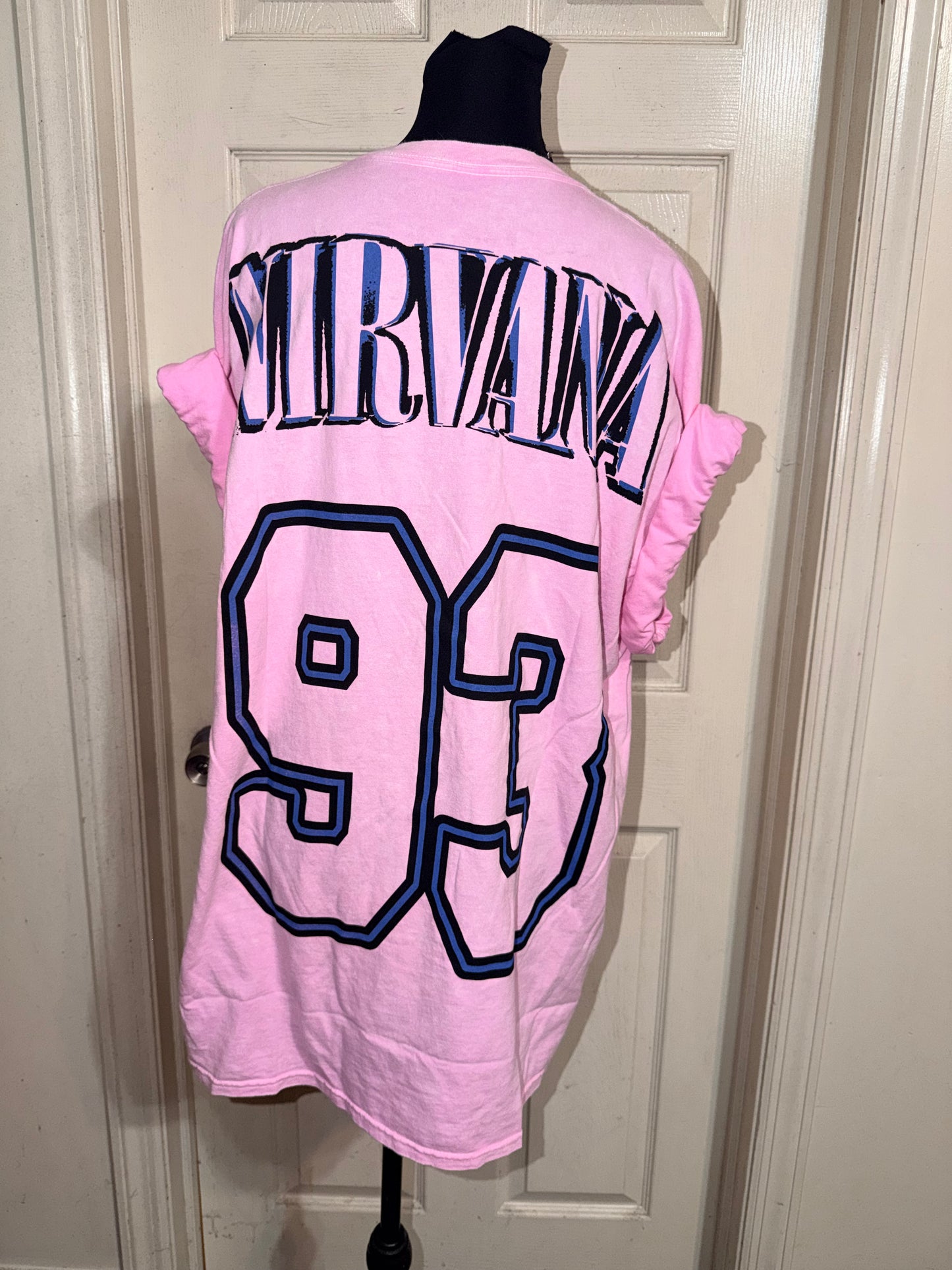 Nirvana Double Sided Oversized Distressed Tee