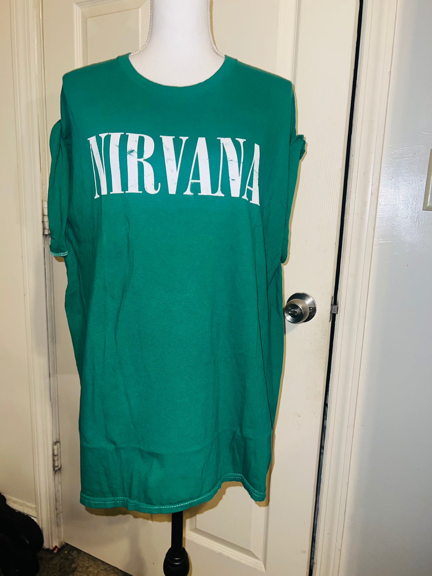 Nirvana Double Sided Oversized Distressed Tee