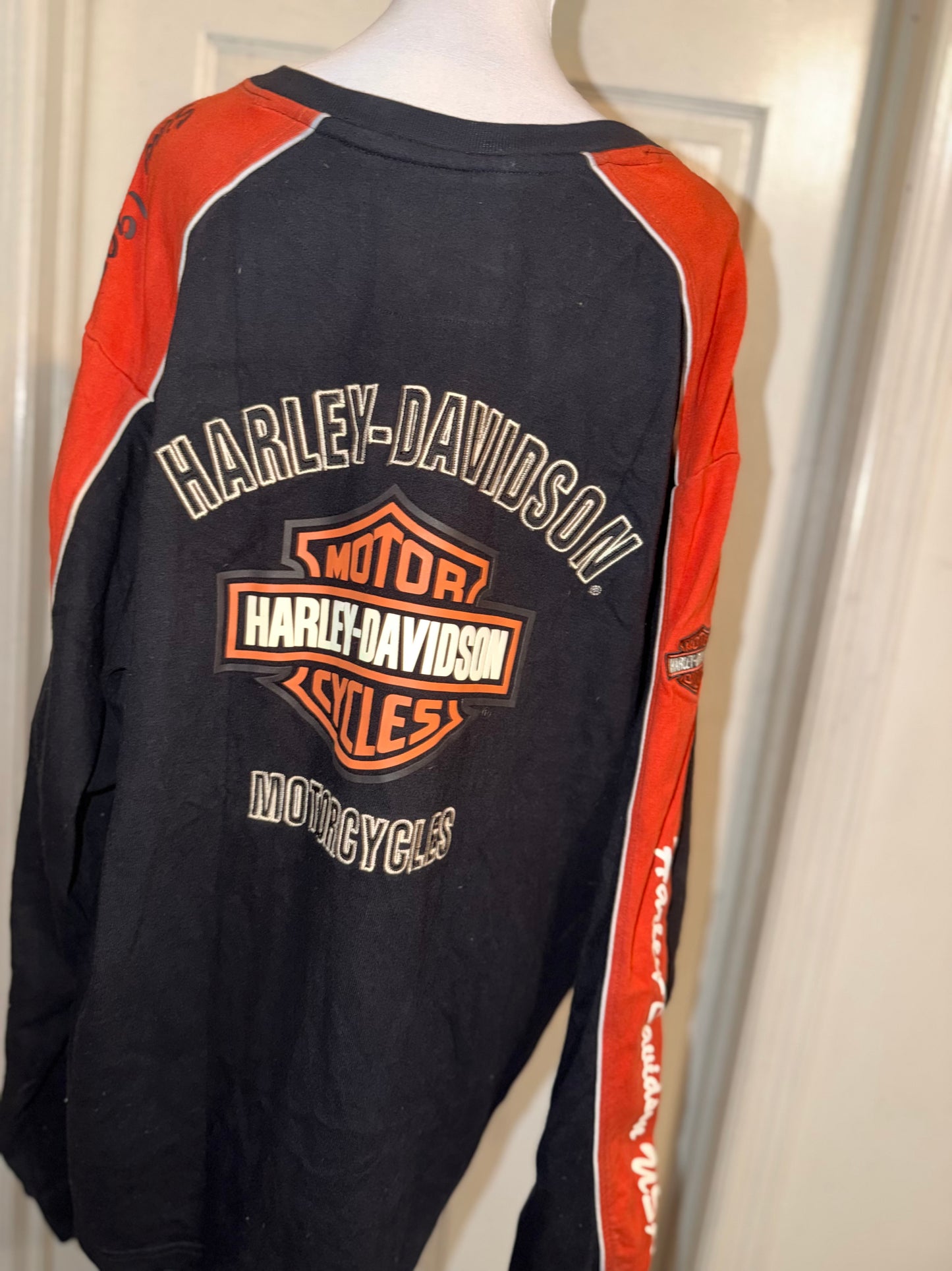 Harley Davidson Double Sided Oversized Distressed Vintage Jersey Sweatshirt