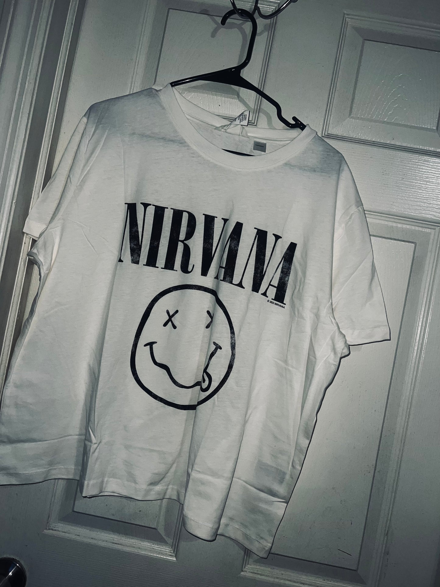 Nirvana Off White Distressed Tee