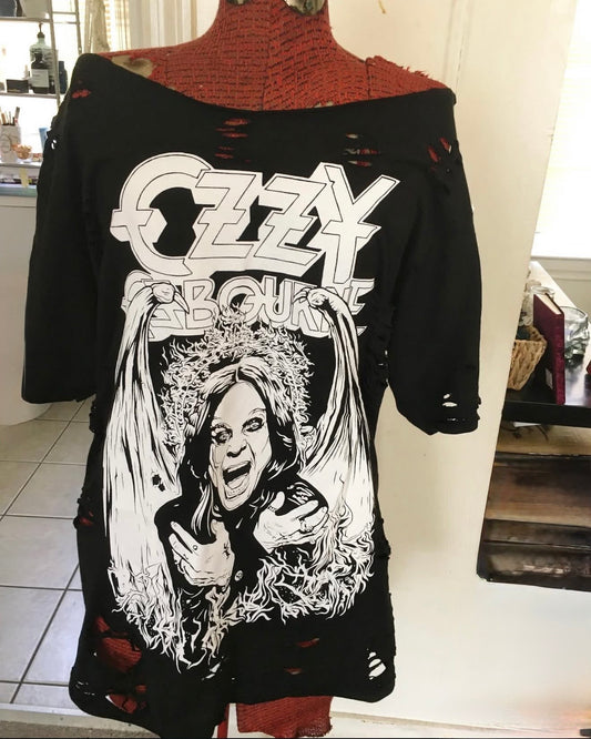 Ozzy Osbourne Double Sided Oversized Distressed Tee