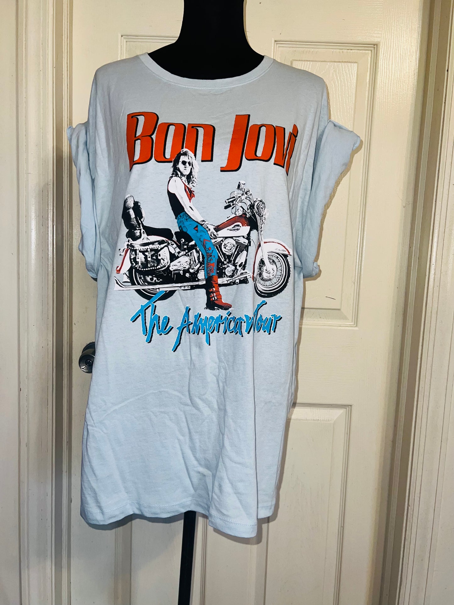 Bon Jovi Oversized Distressed Tee