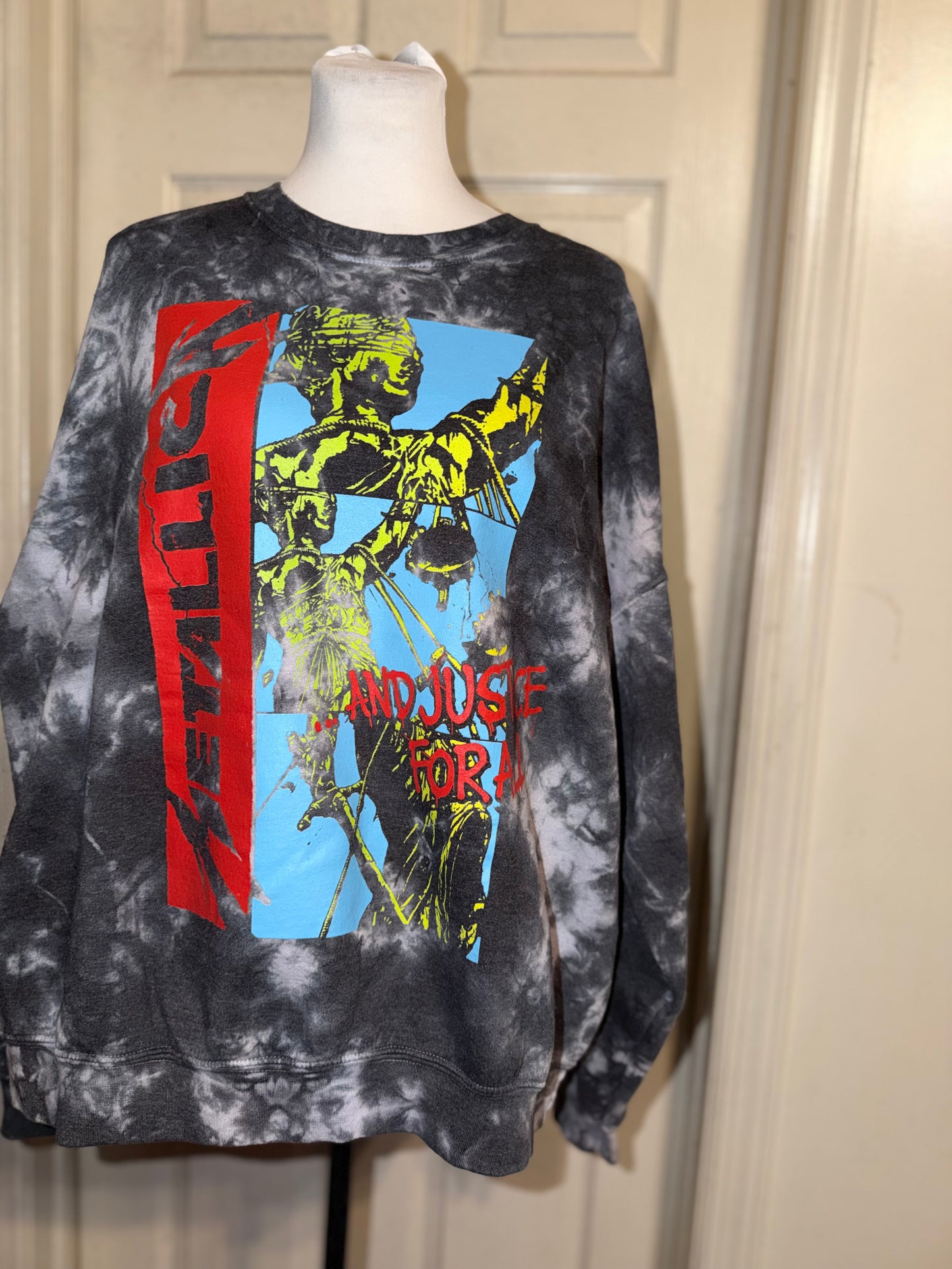 Metallica Double Sided Oversized Distressed Sweatshirt