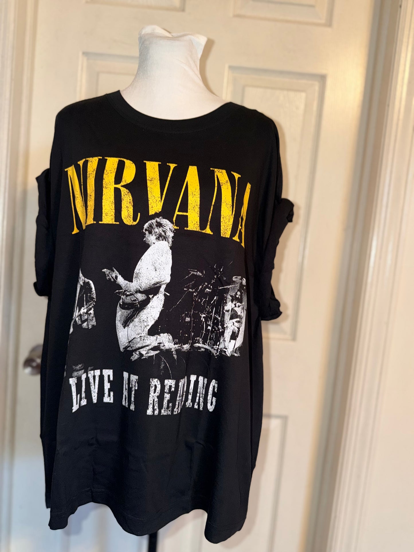 Nirvana Double Sided Oversized Distressed Tee