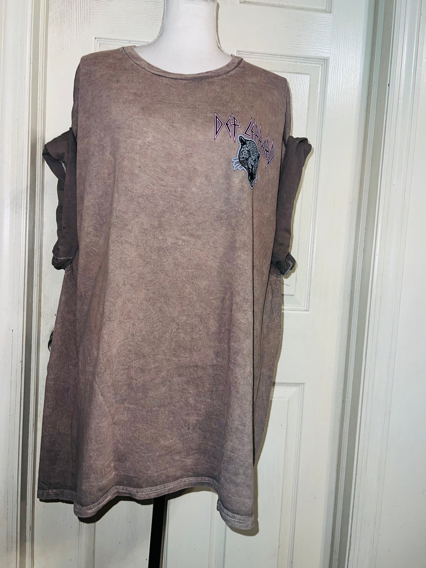 Def Leppard Double Sided Oversized Distressed Tee