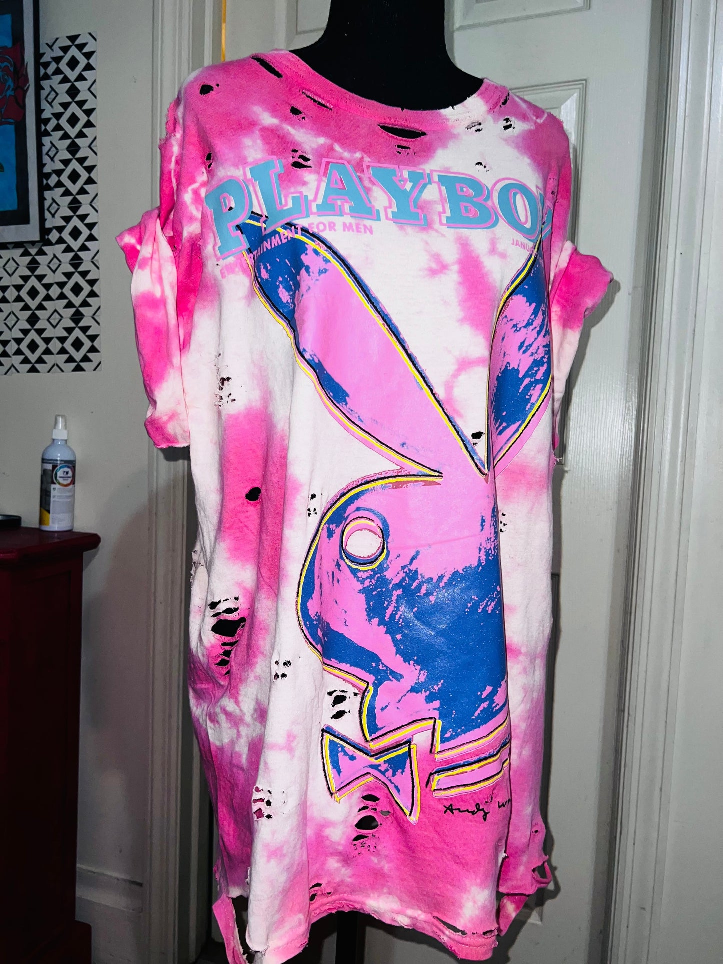 Playboy Andy Warhol Tie Dye Oversized Tee