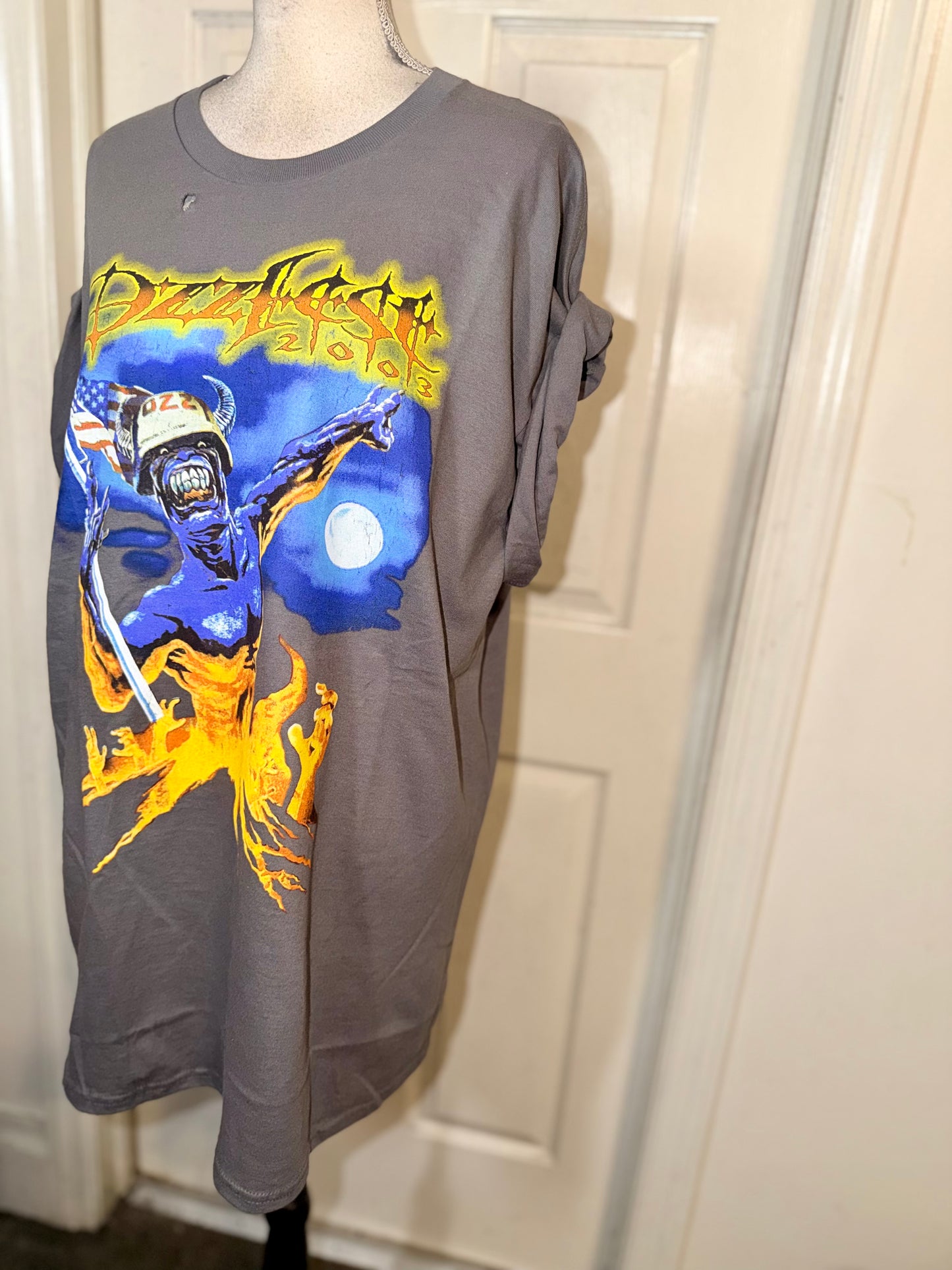 Ozzy Osbourne Ozzfest Double Sided Oversized Distressed Tee