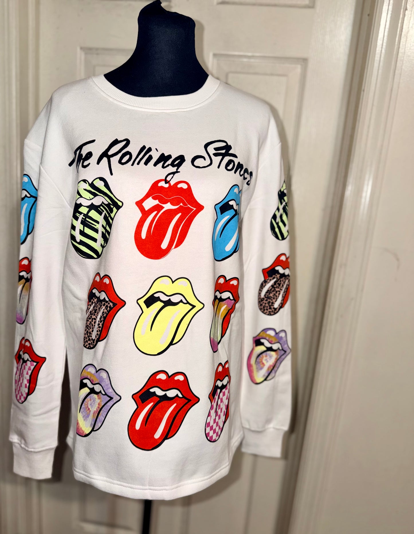 The Rolling Stones Oversized Distressed Sweatshirt