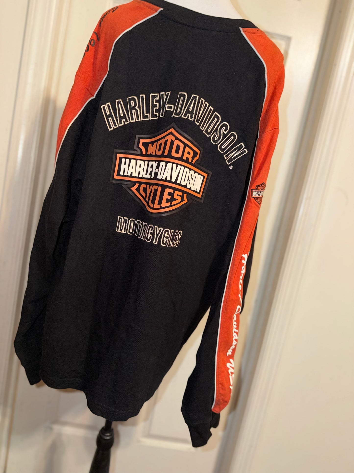 Harley Davidson Double Sided Oversized Distressed Vintage Jersey Sweatshirt