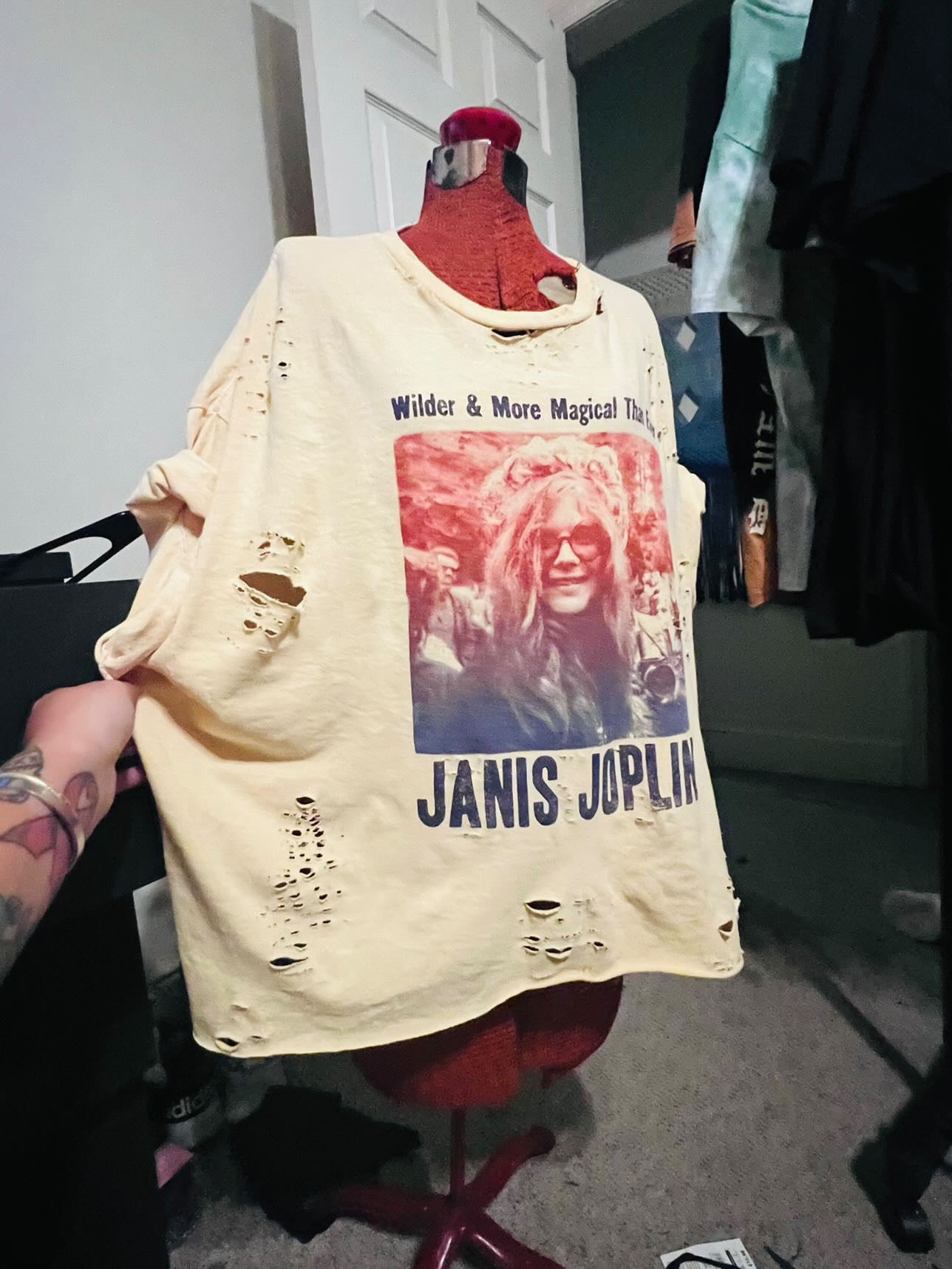 Janis Joplin Oversized Distressed Tee