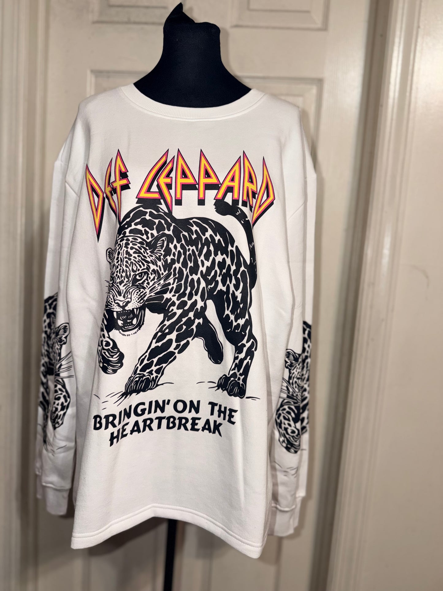 Def Leppard Oversized Distressed Sweatshirt