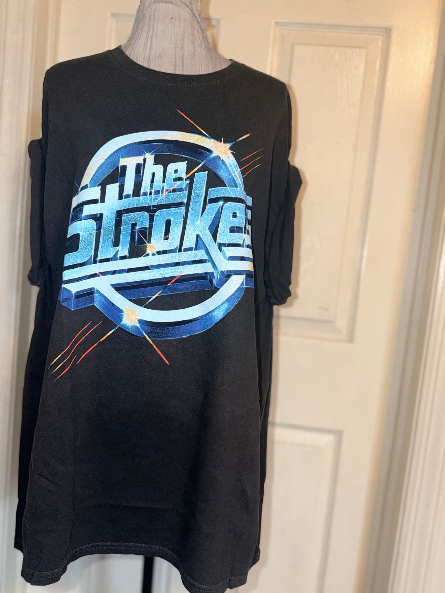 The Strokes Double Sided Oversized Distressed Tee