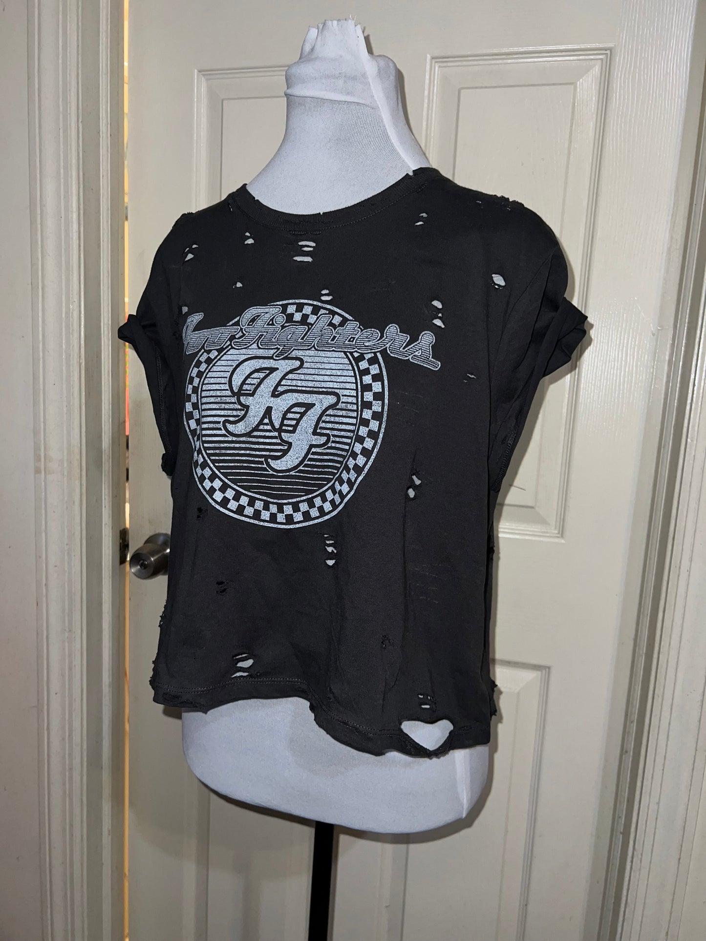 Foo Fighters Oversized Distressed Baby Tee