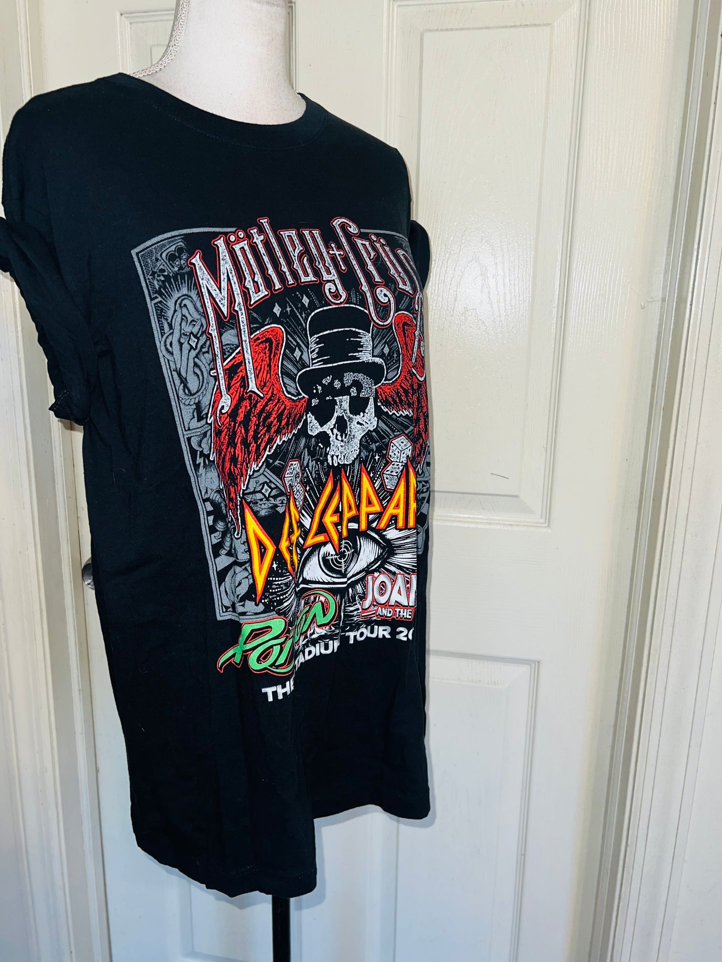 Motley Crue, Def Leppard, Poison, and Joan Jett Double Sided Oversized Tee